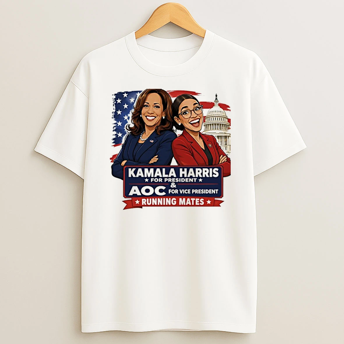Officials Kamala Harris For President And Aoc For Vice President Running Mates Premium T Shirt Sweatshirt Hoodie