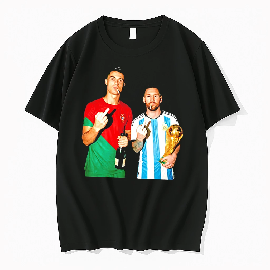 Officials Lionel Messi And Cristiano Ronaldo Middle Finger Bootleg Tee Premium T Shirt Sweatshirt Hoodie