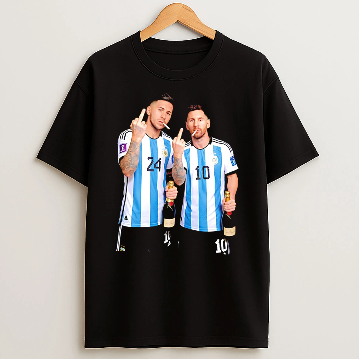Officials Lionel Messi And Enzo Fernandez Argentina Middle Finger Tee Premium T Shirt Sweatshirt Hoodie