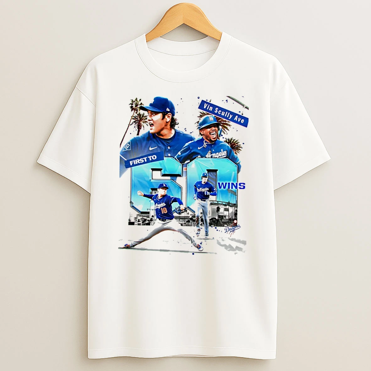 Officials Los Angeles Dodgers First To 60 Wins Collage Tee Premium T Shirt Sweatshirt Hoodie