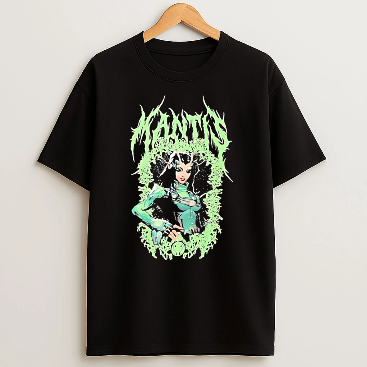 Officials Marvel Art Mantis Green Alien Portrait Womens Black Premium T Shirt Sweatshirt Hoodie