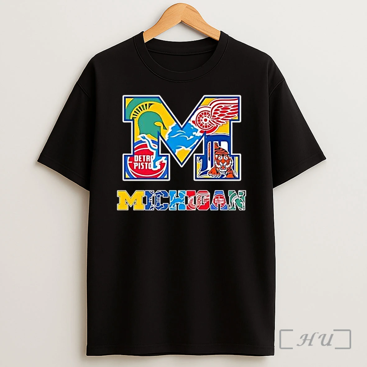 Officials Michigan Sports Teams Logos All Over Print Premium Shirt Sweatshirt Tee