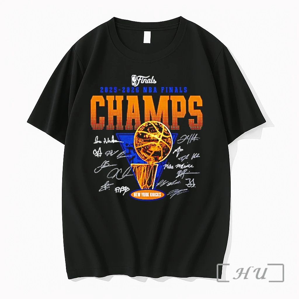 Officials New York Knicks Fanatics 2026 Nba Finals Champions Roster Trophy Signature Premium Shirt Sweatshirt Tee