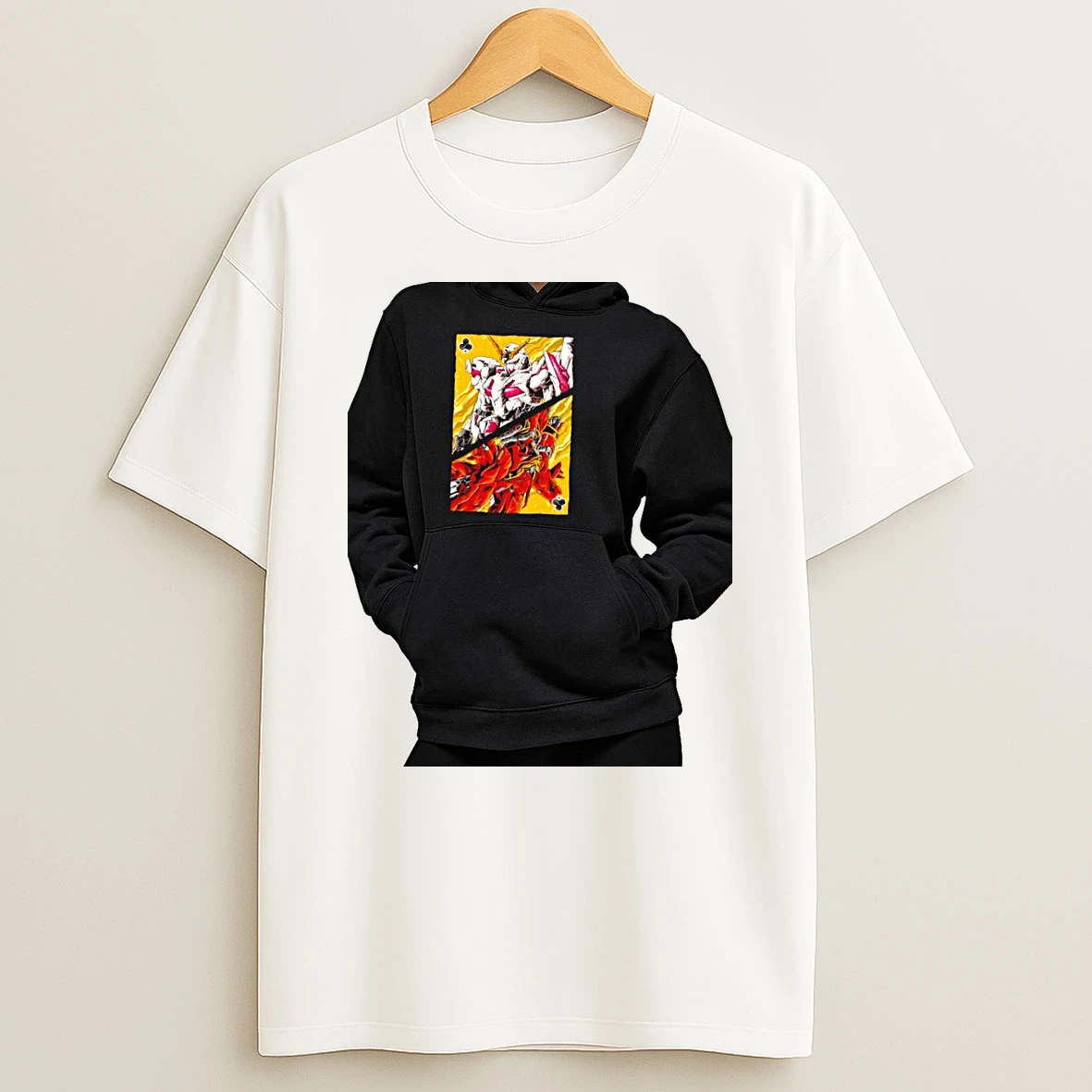 Officials Rx 0 Unicorn Gundam And Msn 06s Sinanju Mobile Suit Gundam Ace Playing Card Premium T Shirt Sweatshirt Hoodie