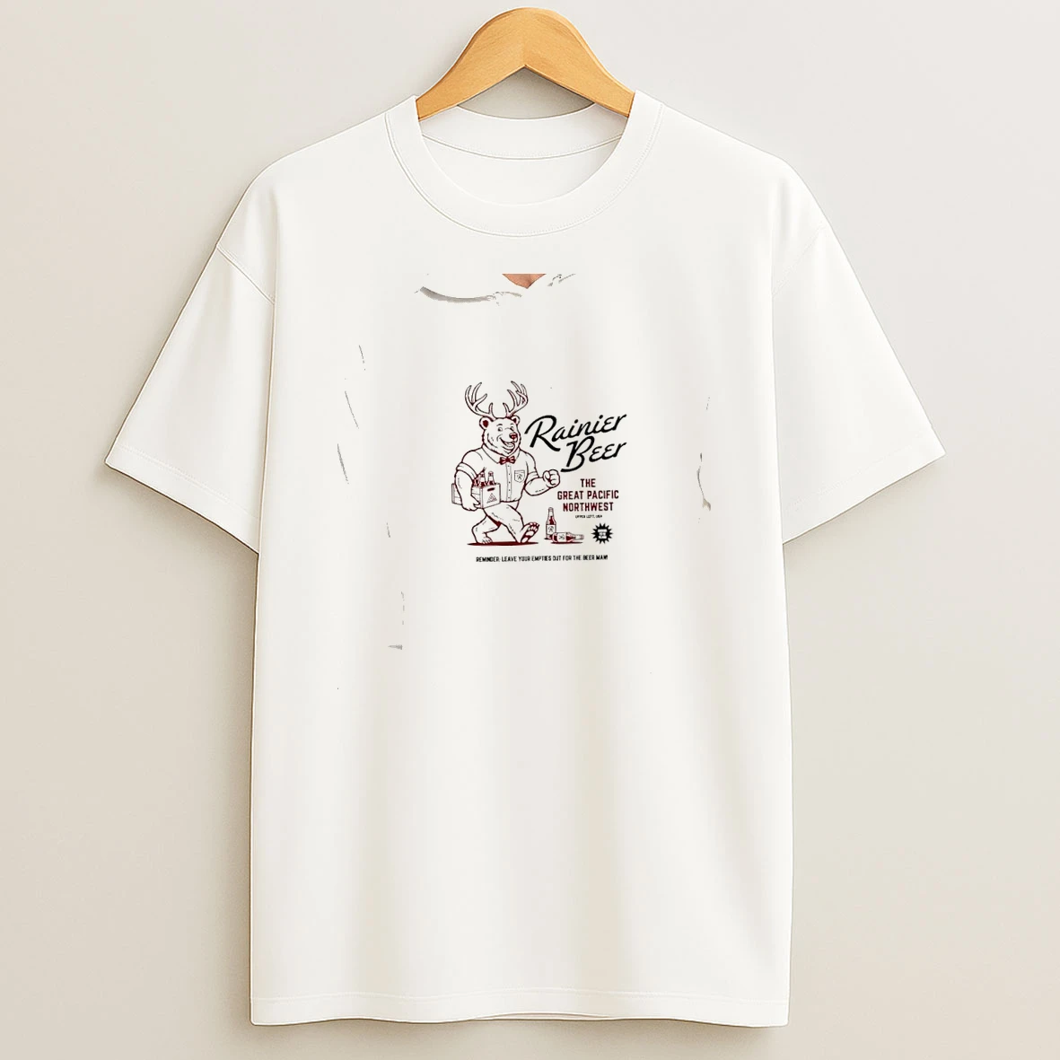 Officials Rainier Beer Jackalope Bear Rainier Beer The Great Pacific Northwest Premium T Shirt Sweatshirt Hoodie