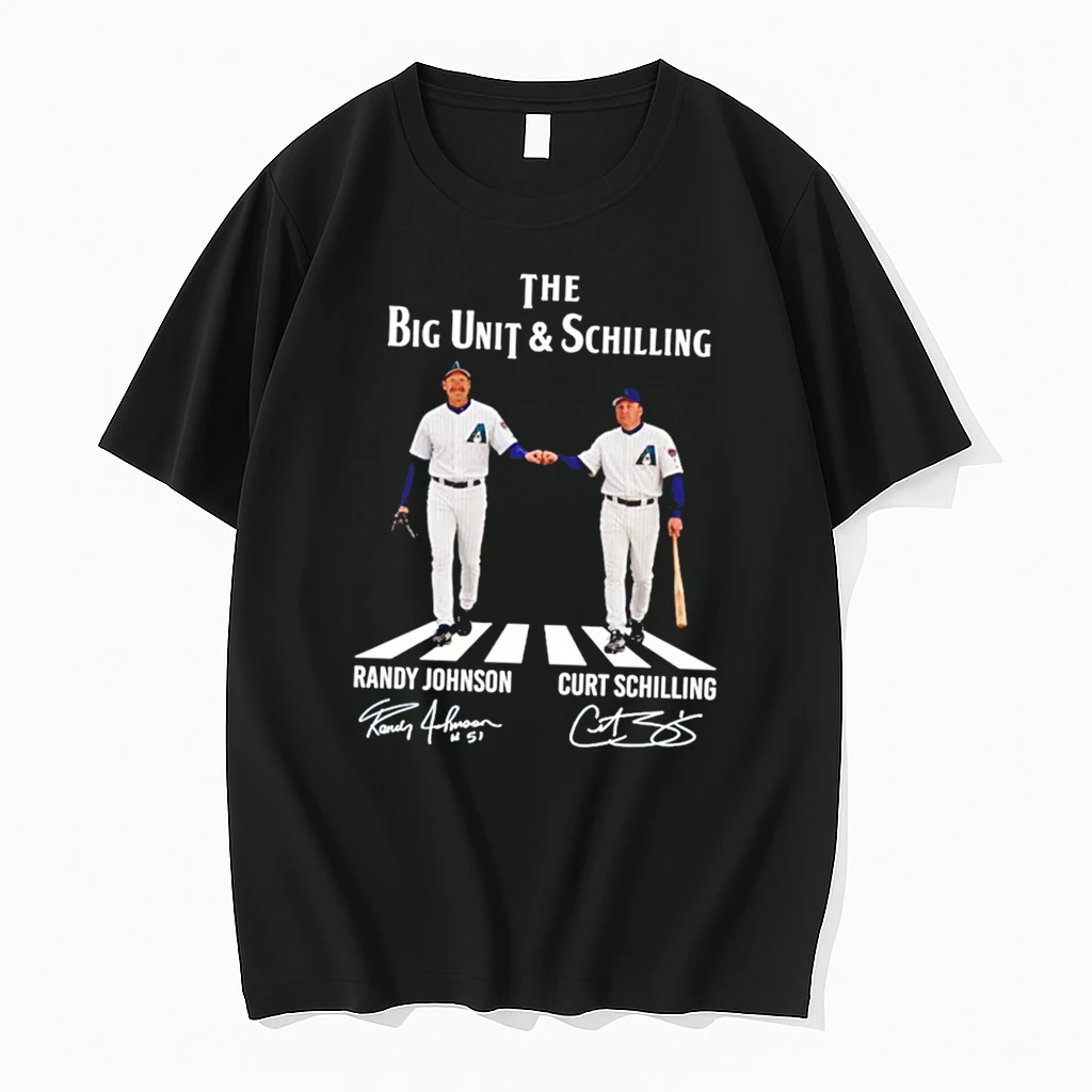 Officials Randy Johnson And Curt Schilling Arizona Diamondbacks Signature Tee Premium T Shirt Sweatshirt Hoodie