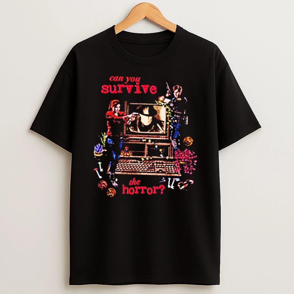 Officials Resident Evil Leon Kennedy Can You Survive The Horror Tee Premium T Shirt Sweatshirt Hoodie