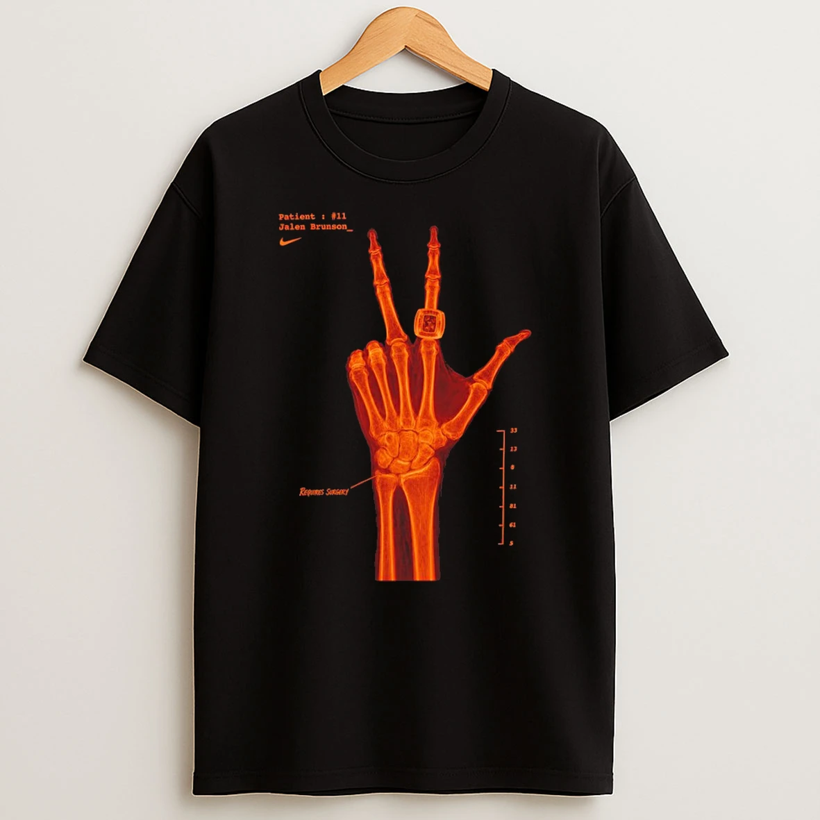 Officials Ring Three Points X Ray Jalen Brunson Requires Surgery New York Knicks Basketball Premium T Shirt Sweatshirt Hoodie