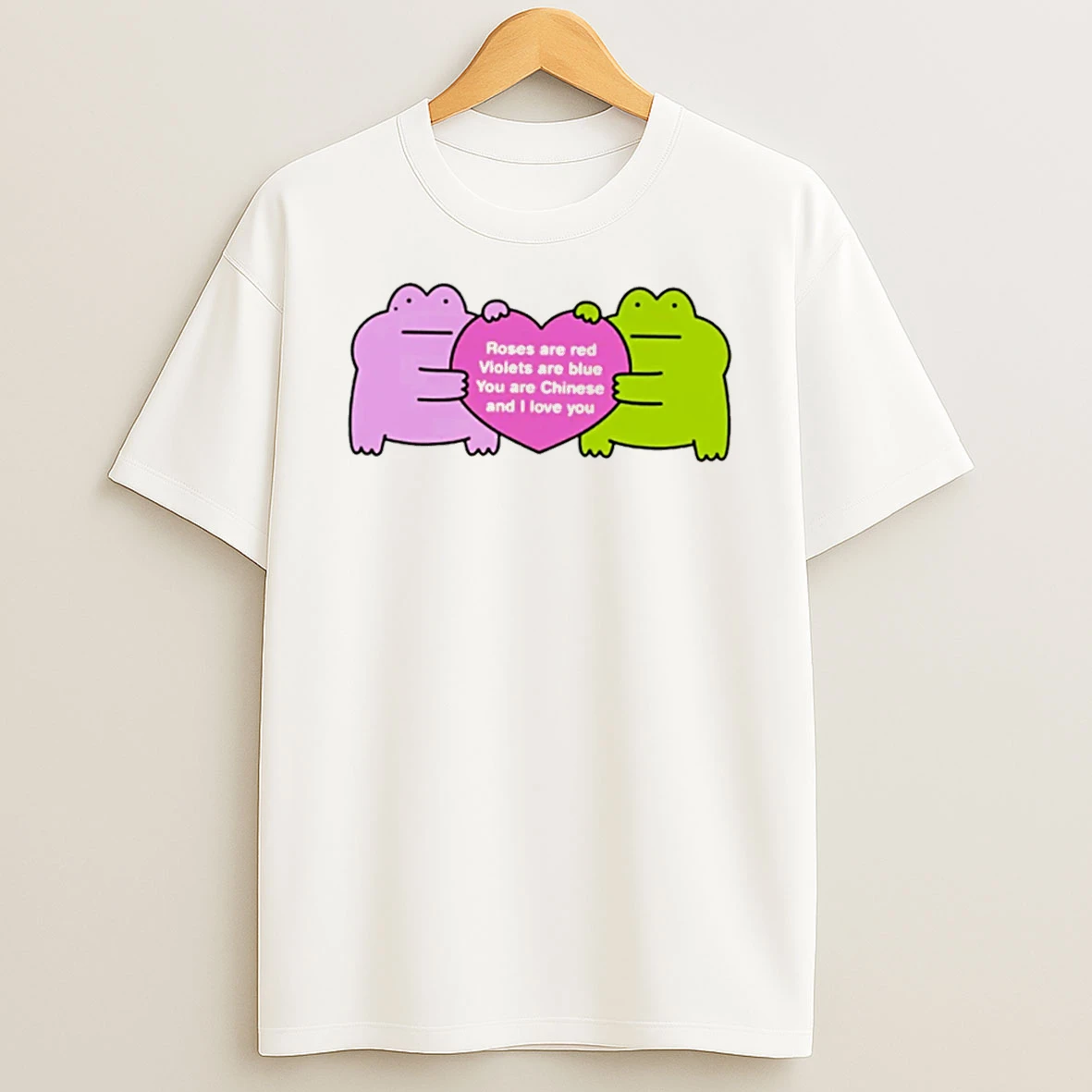 Officials Roses Are Red Violets Are Blue You Are Chinese And I Love You Frog Couple Tee Premium T Shirt Sweatshirt Hoodie