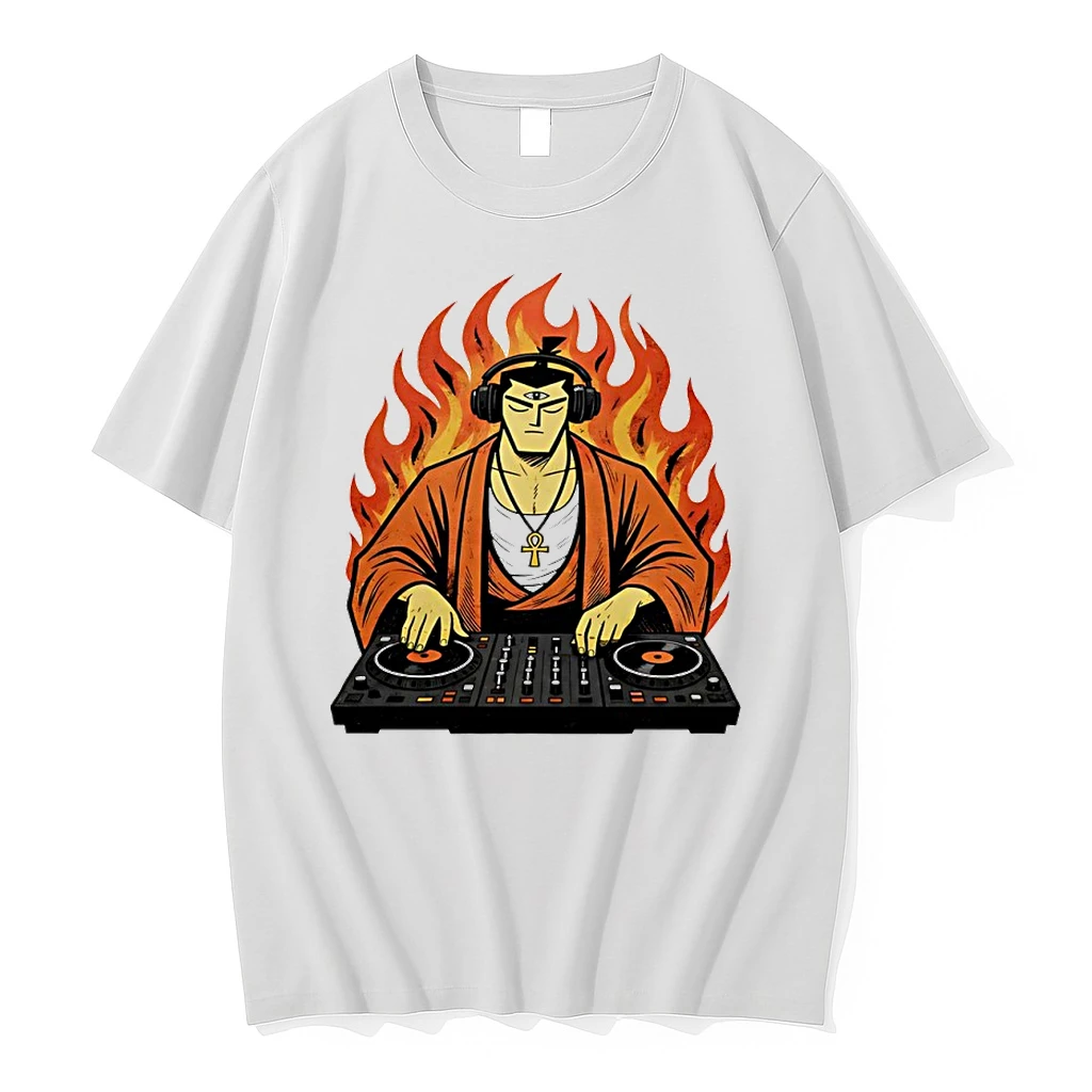 Officials Samurai Jack Djing With Headphones And Fire Premium T Shirt Sweatshirt Hoodie