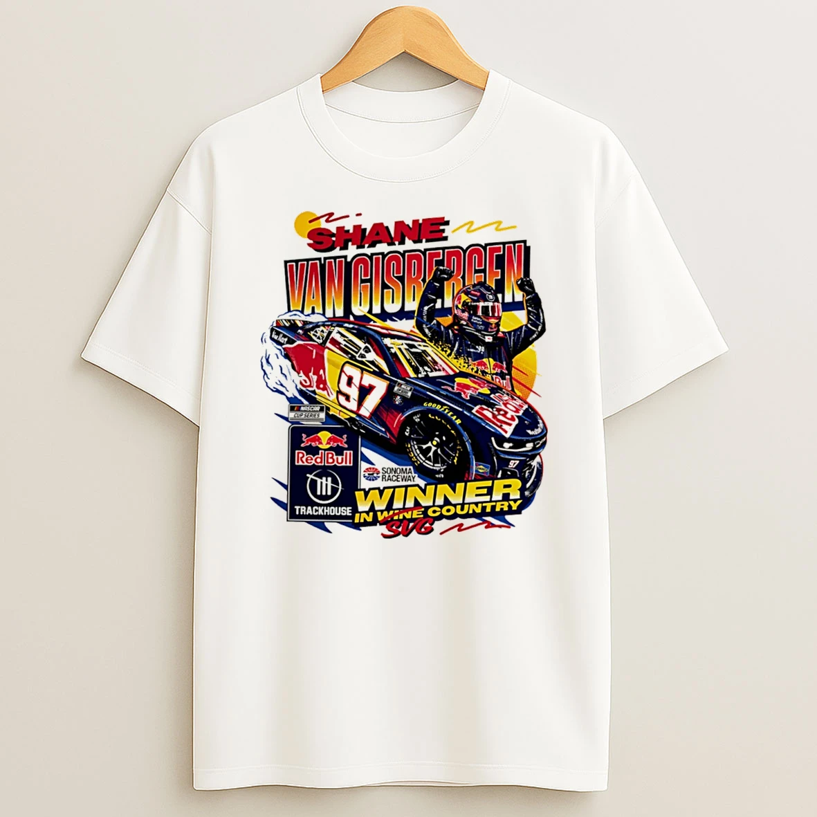 Officials Shane Van Gisbergen Trackhouse Racing Winner In Wine Country 2026 Tee Premium T Shirt Sweatshirt Hoodie