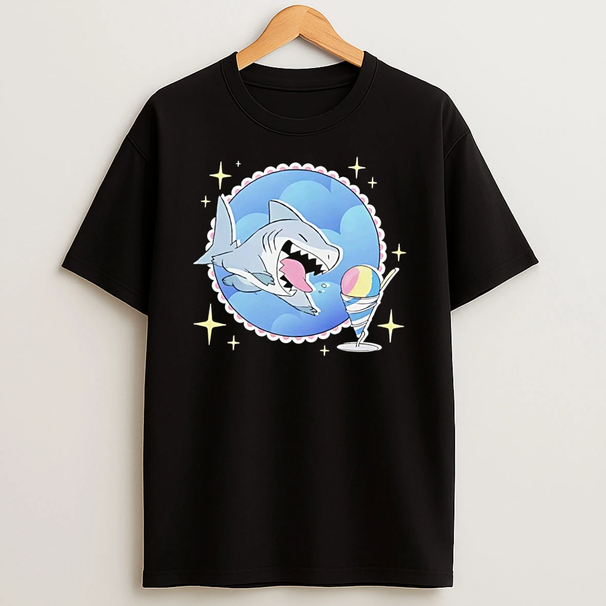 Officials Shark Hungry For Sweet Shaved Ice Treat Black Premium T Shirt Sweatshirt Hoodie
