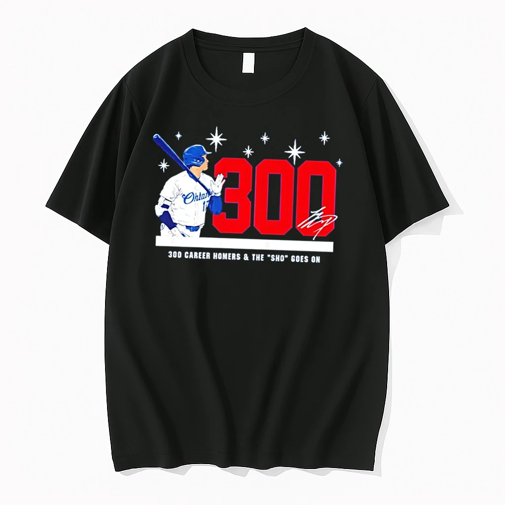 Officials Shohei Ohtani 300 Career Homers And The Sho Goes On Signature Tee Premium T Shirt Sweatshirt Hoodie