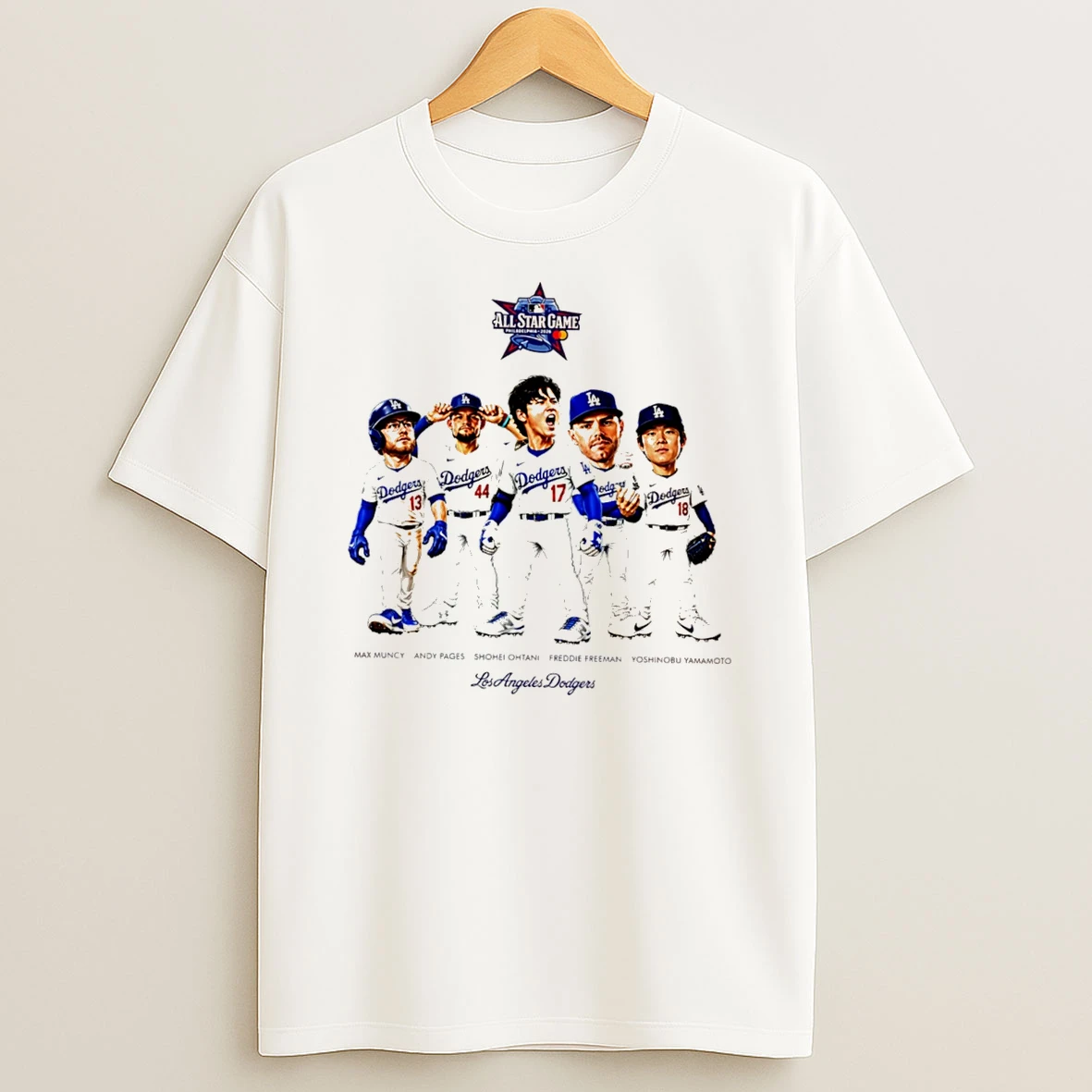 Officials Shohei Ohtani Freddie Freeman Max Muncy Andy Pages And Yoshinobu Yamamoto La Dodgers All Star Game Tee Premium T Shirt Sweatshirt Hoodie