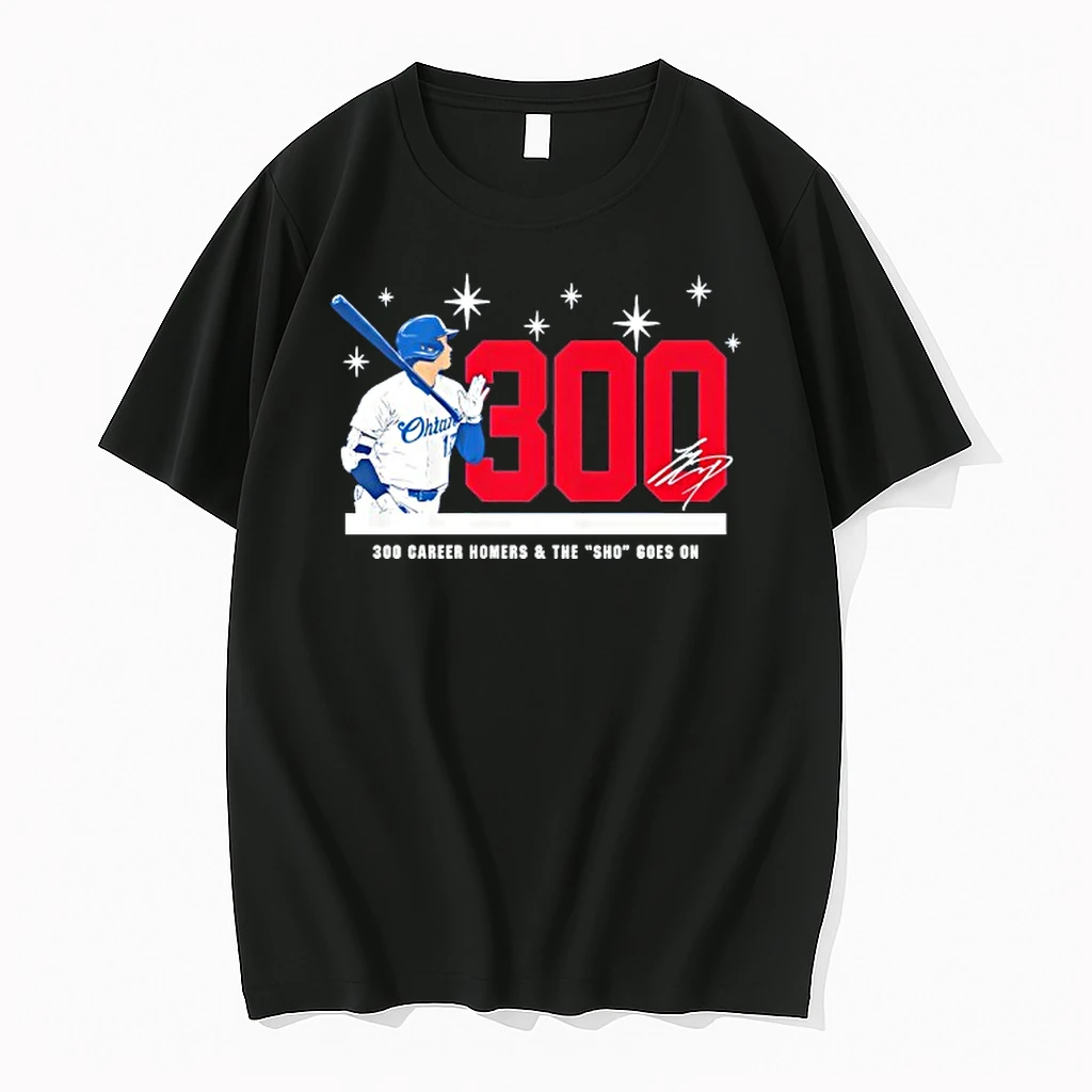 Officials Shohei Ohtani Los Angeles Dodgers Baseball Mlb 300 Career Homers And Sho Goes On Premium T Shirt Sweatshirt Hoodie