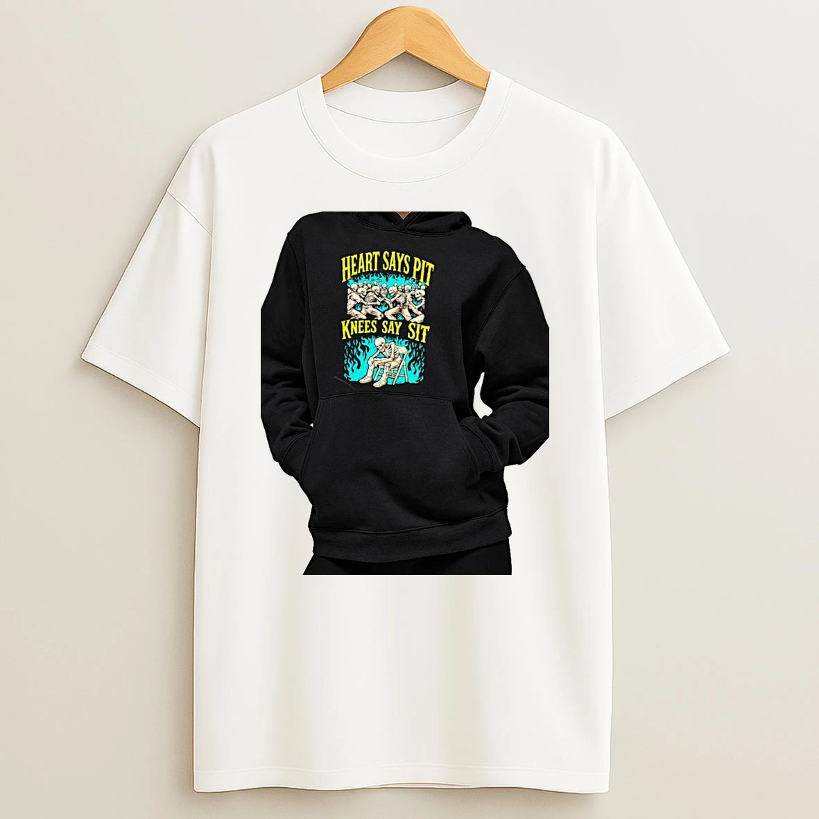 Officials Skeleton Heart Says Put Knees Say Sit Premium T Shirt Sweatshirt Hoodie