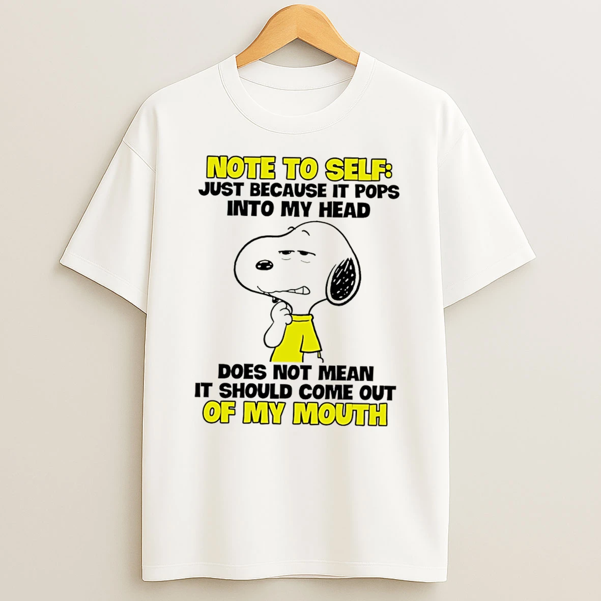 Officials Snoopy Note To Self Just Because It Pops Into My Head Tee Premium T Shirt Sweatshirt Hoodie