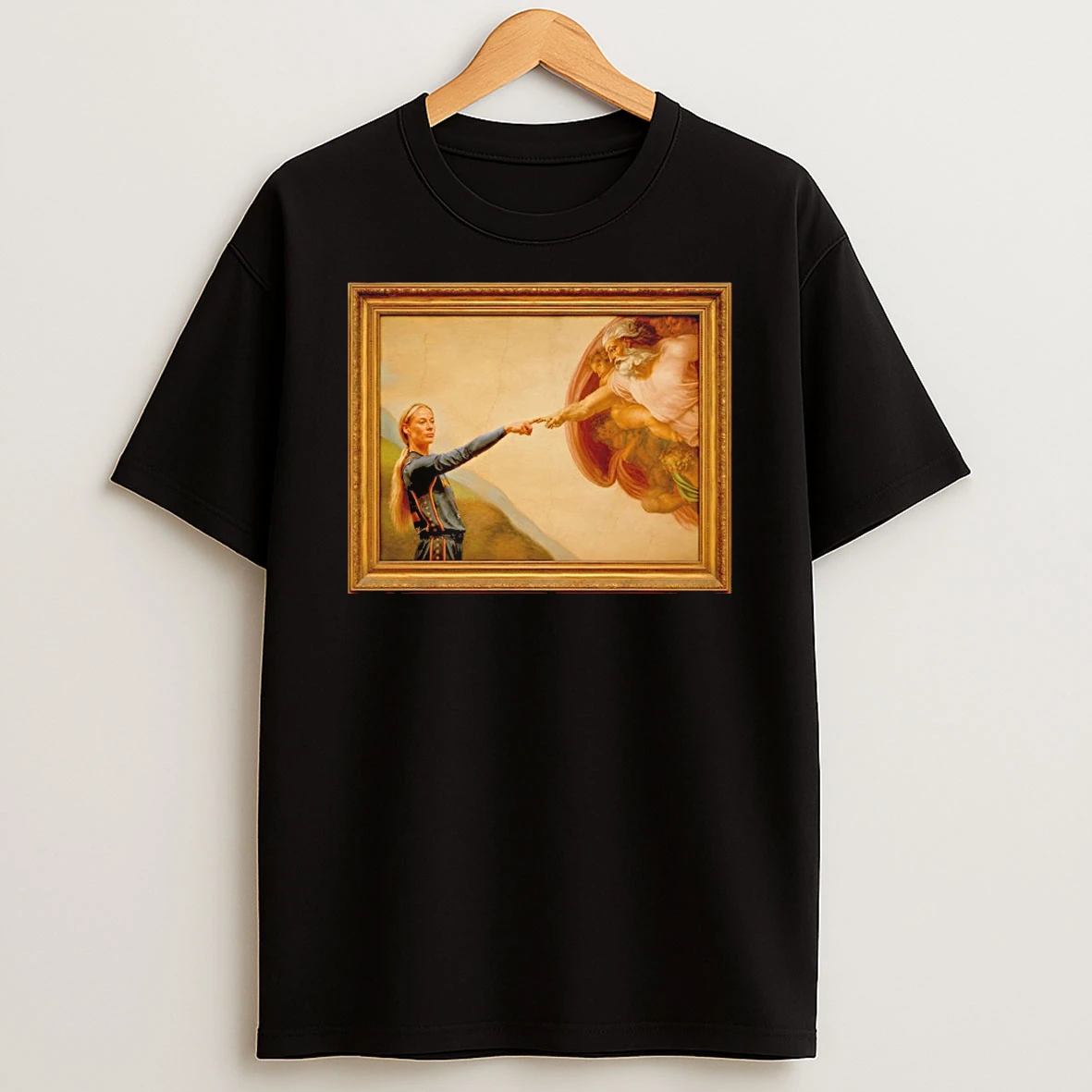 Officials Sophie Cunningham Pointing X The Creation Of Adam Art Premium T Shirt Sweatshirt Hoodie