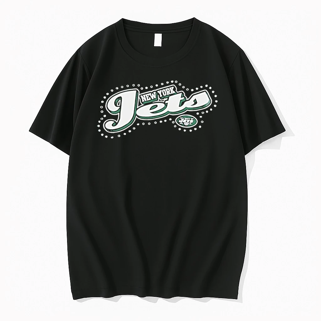 Officials Sparkly Rhinestone Bling New York Jets Logo Black Premium T Shirt Sweatshirt Hoodie