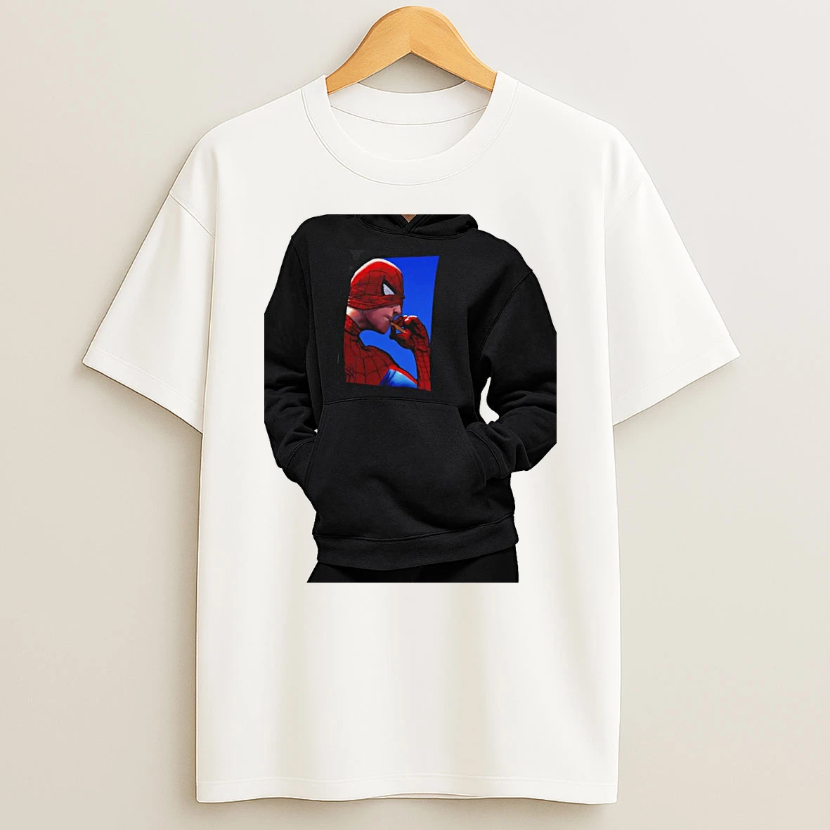 Officials Spider Man Smokingawkward Superhero Reaction Meme Premium T Shirt Sweatshirt Hoodie