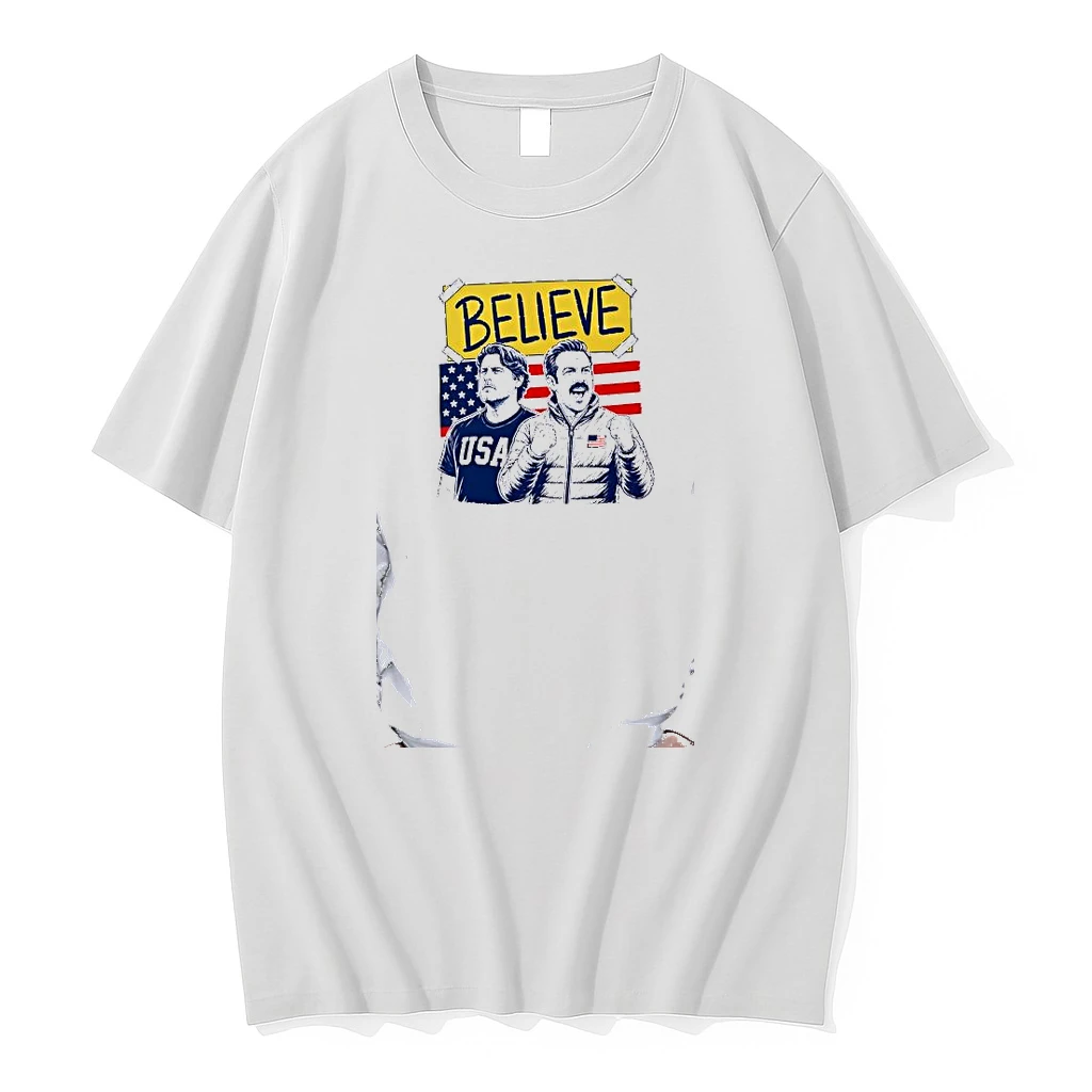 Officials Ted Lasso Coach Beard Believe Usa American Flag Premium T Shirt Sweatshirt Hoodie