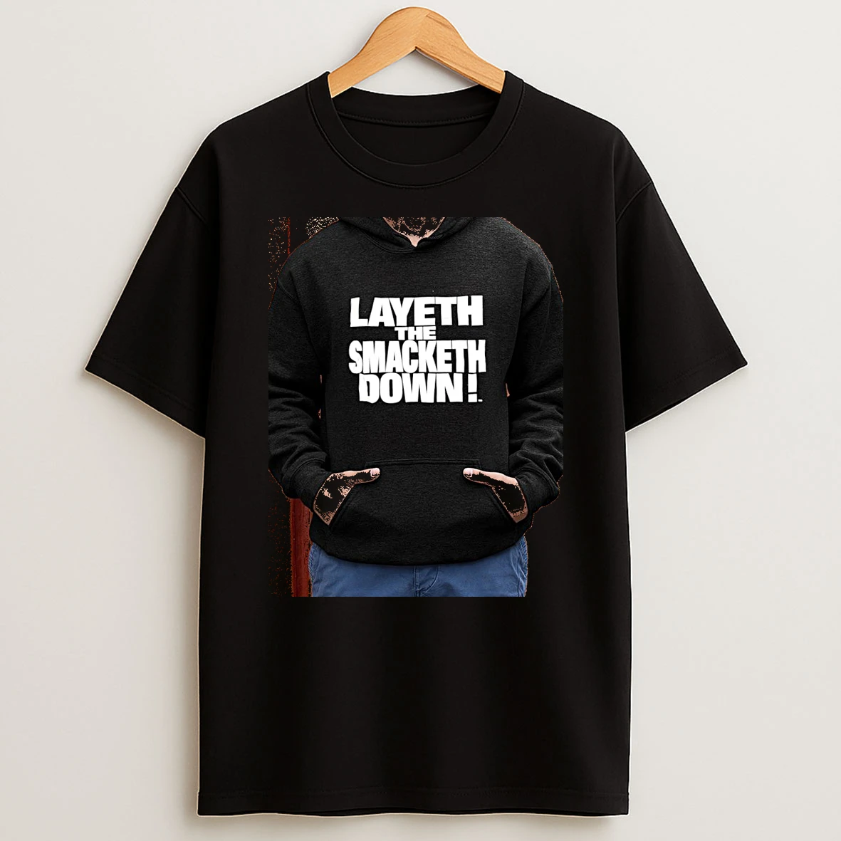 Officials The Rock Wwe Layeth The Smacketh Down Premium T Shirt Sweatshirt Hoodie