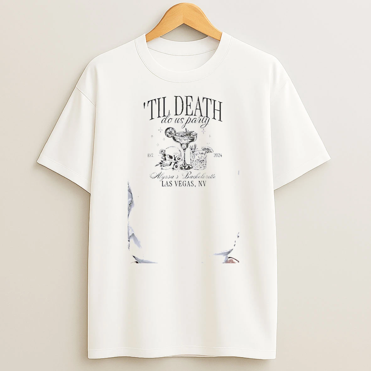 Officials Til Death Do Us Party Alyssa Bachelorette Las Vegas 2024 Skull Cocktail Premium T Shirt Sweatshirt Hoodie