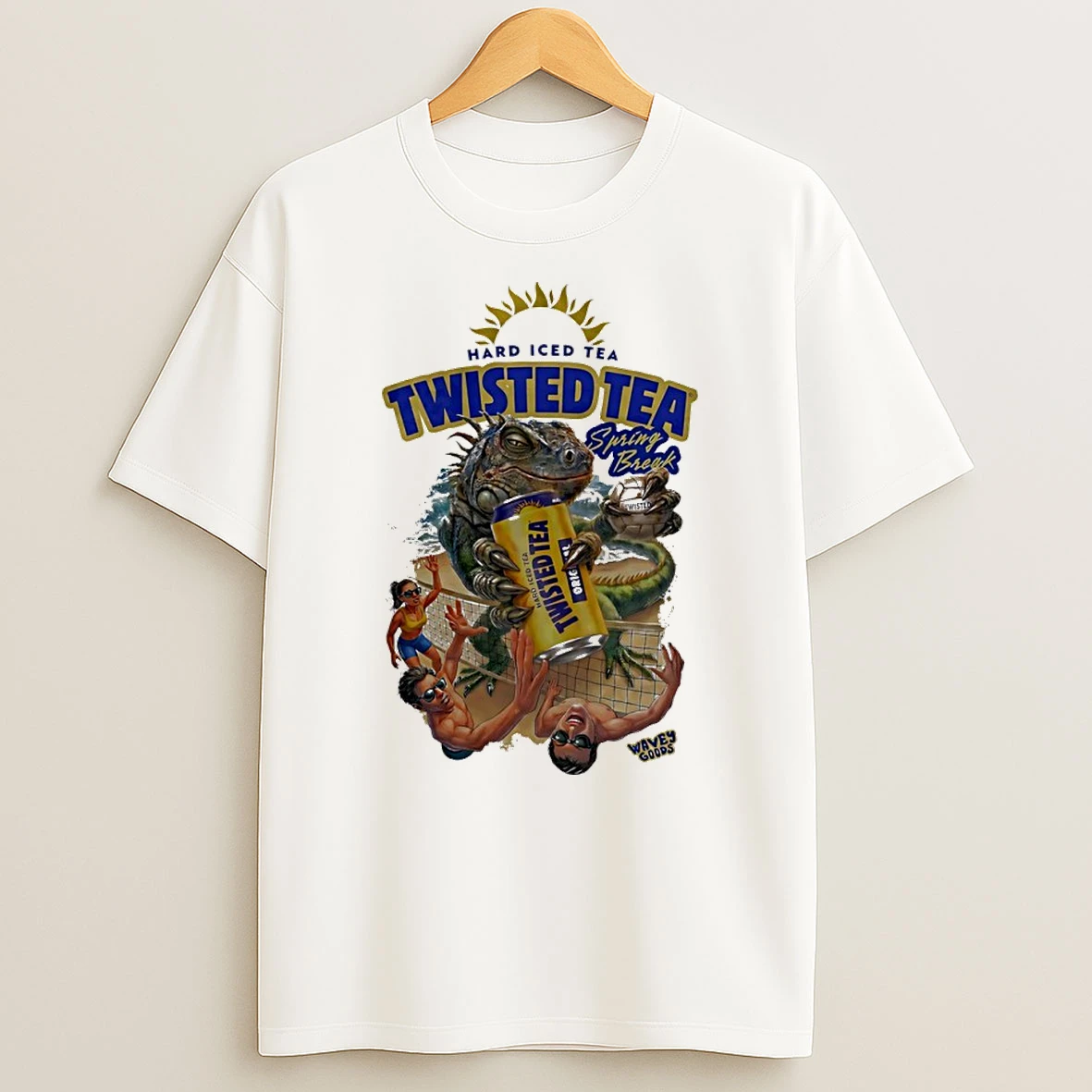 Officials Twisted Tea Spring Break Iguana Playing Volleyball Premium T Shirt Sweatshirt Hoodie