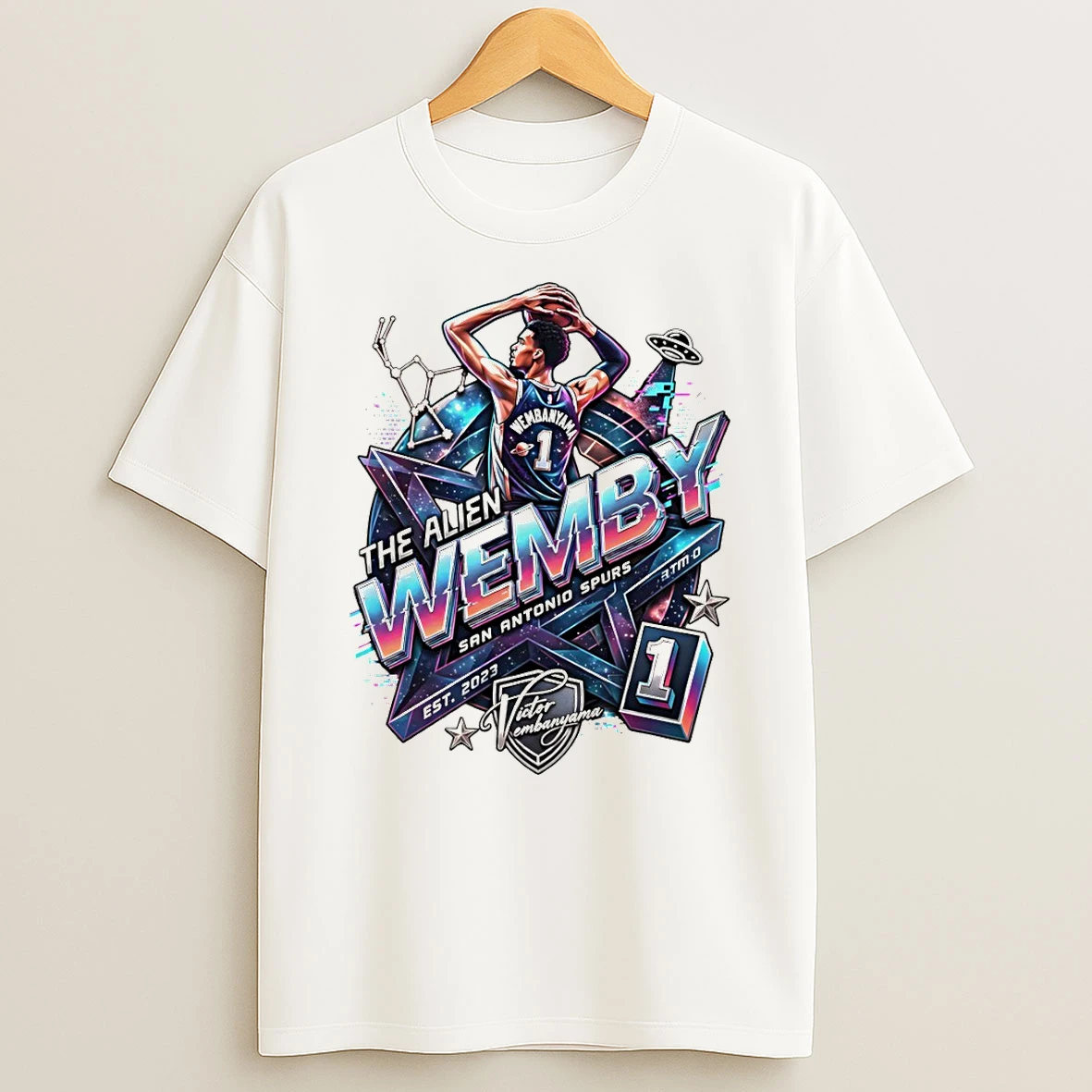 Officials Victor Wembanyama The Alien Wemby San Antonio Spurs Basketball Player Ufo Premium T Shirt Sweatshirt Hoodie