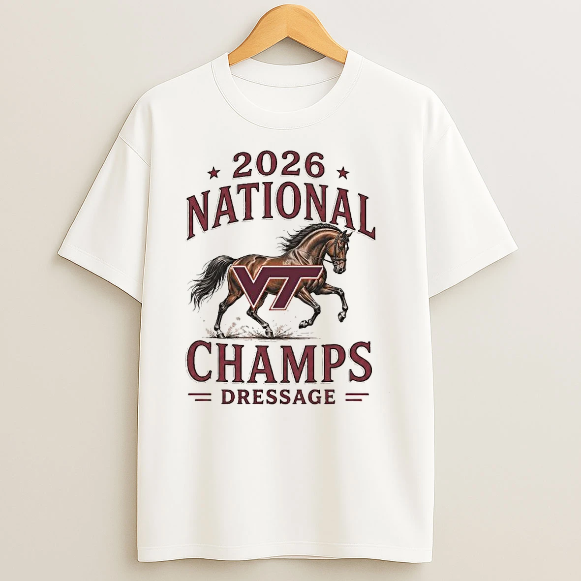 Officials Virginia Tech Hokies 2026 National Champs Dressage Horse 1 Premium T Shirt Sweatshirt Hoodie