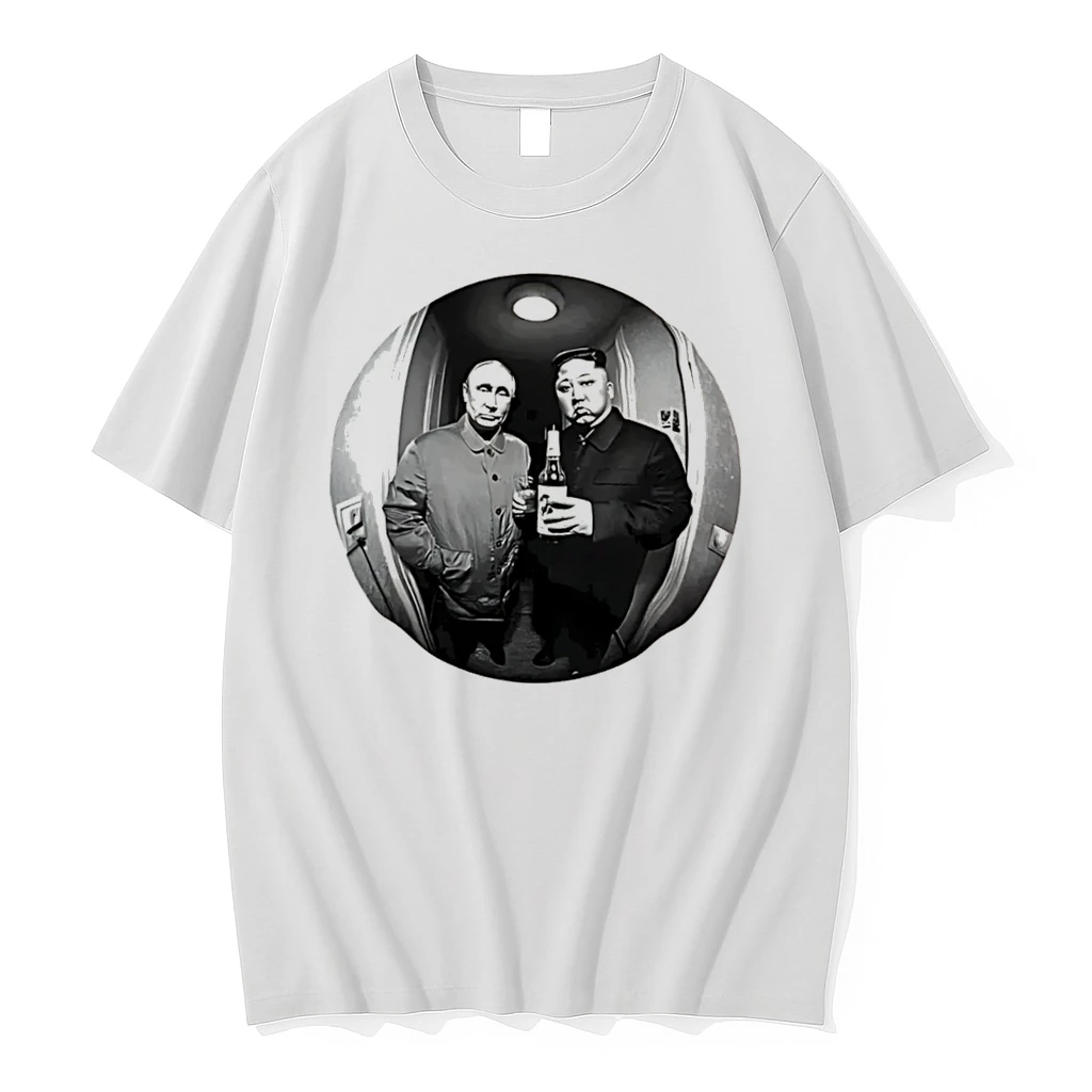 Officials Vladimir Putin And Kim Jong Un Fisheye Portrait Tee Premium T Shirt Sweatshirt Hoodie