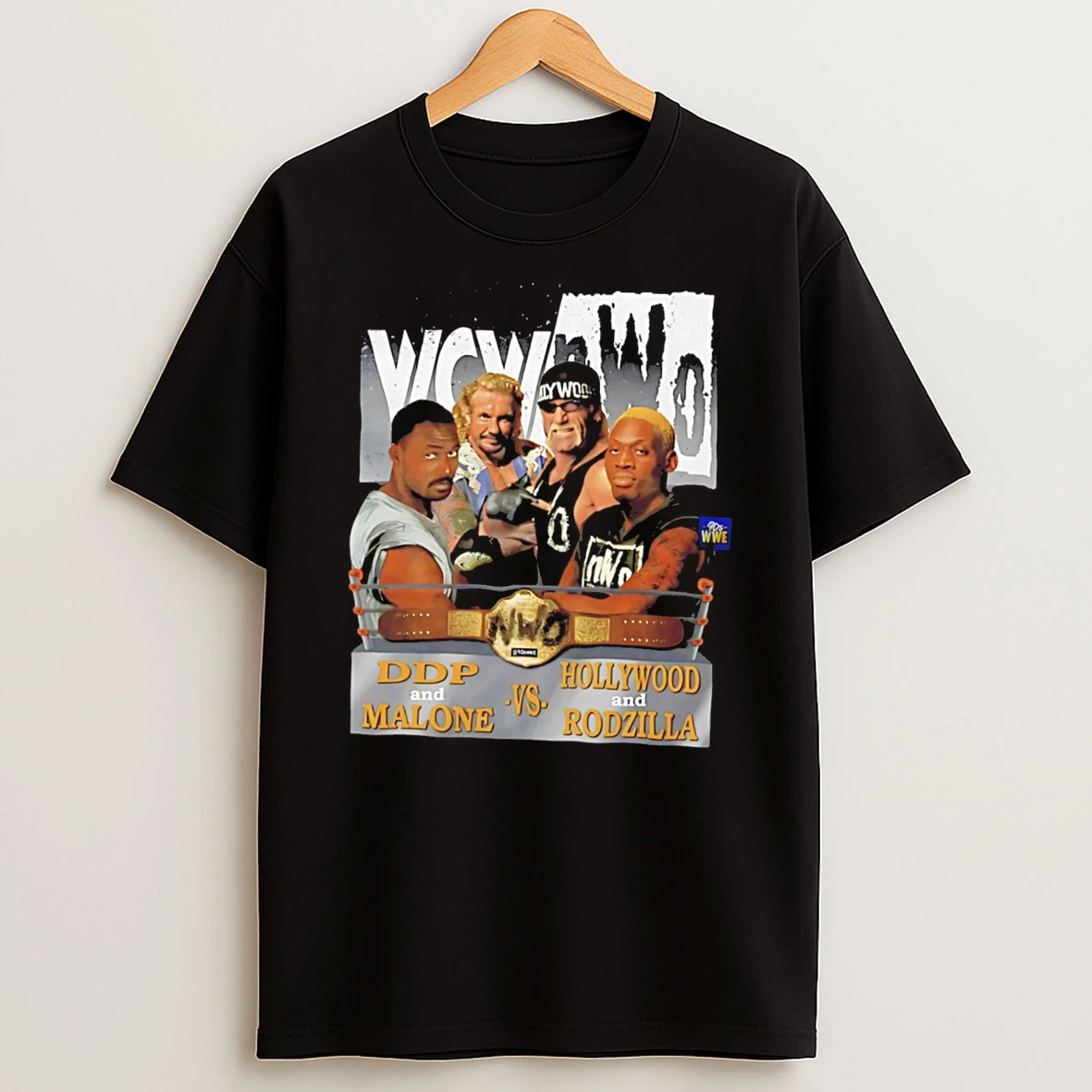 Officials Wcw Nwo Ddp Karl Malone Vs Hollywood Hogan Rodzilla Tee Premium T Shirt Sweatshirt Hoodie