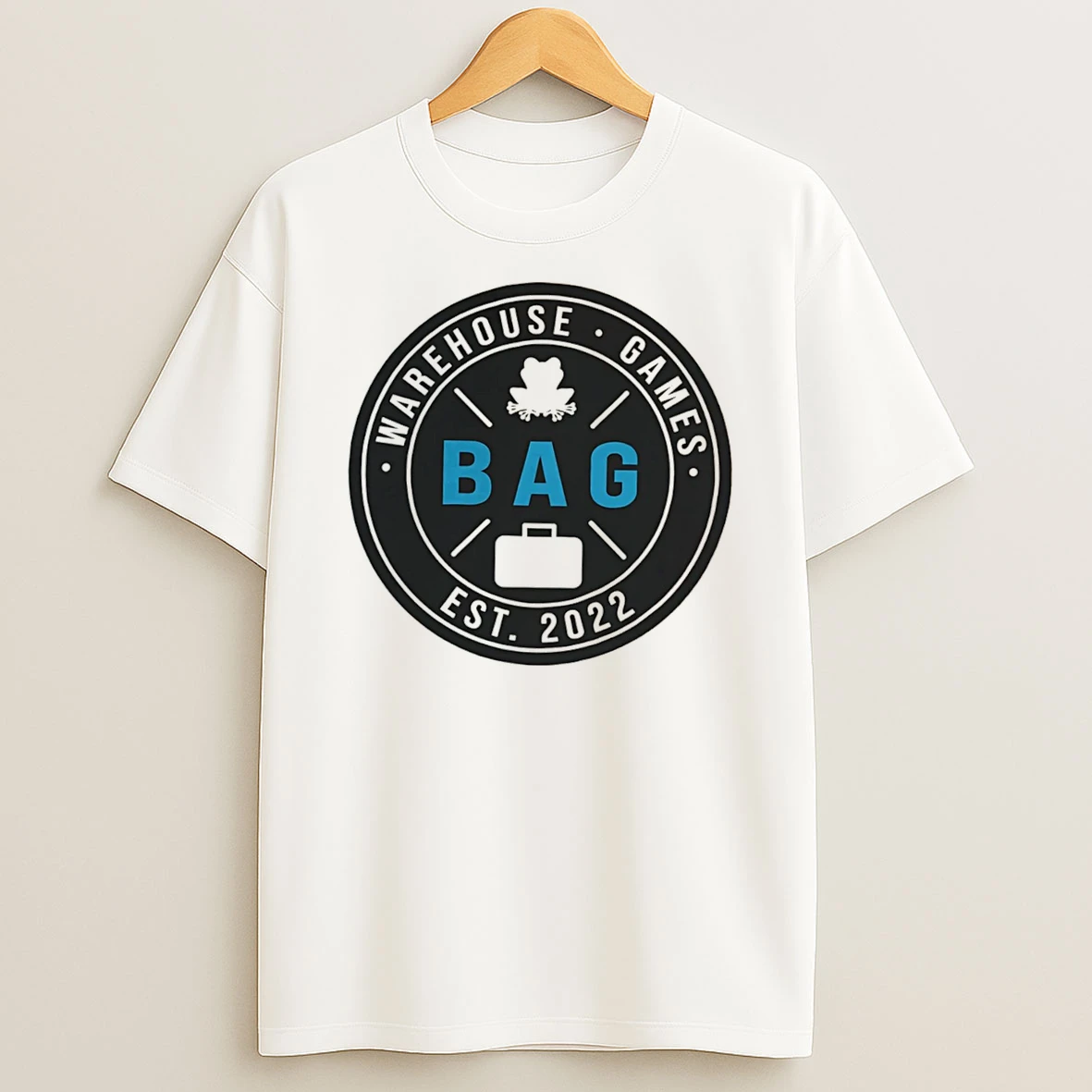 Officials Warehouse Games Bag Est 2022 Frog Briefcase Tee Premium T Shirt Sweatshirt Hoodie