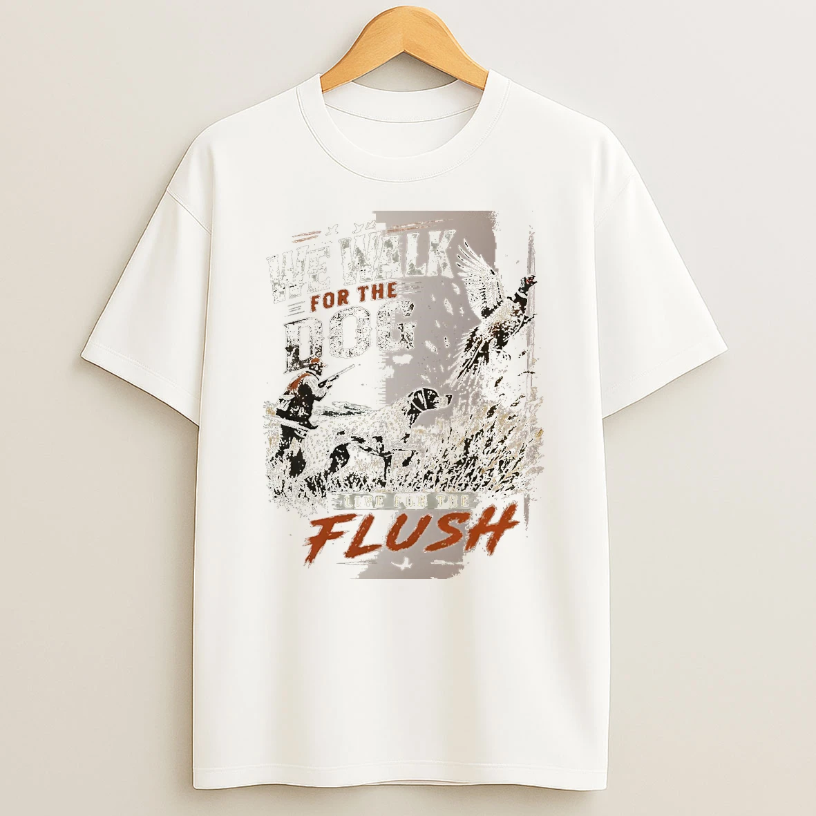 Officials We Walk For The Dog Live For The Flush Hunting Bird Dog White Premium T Shirt Sweatshirt Hoodie