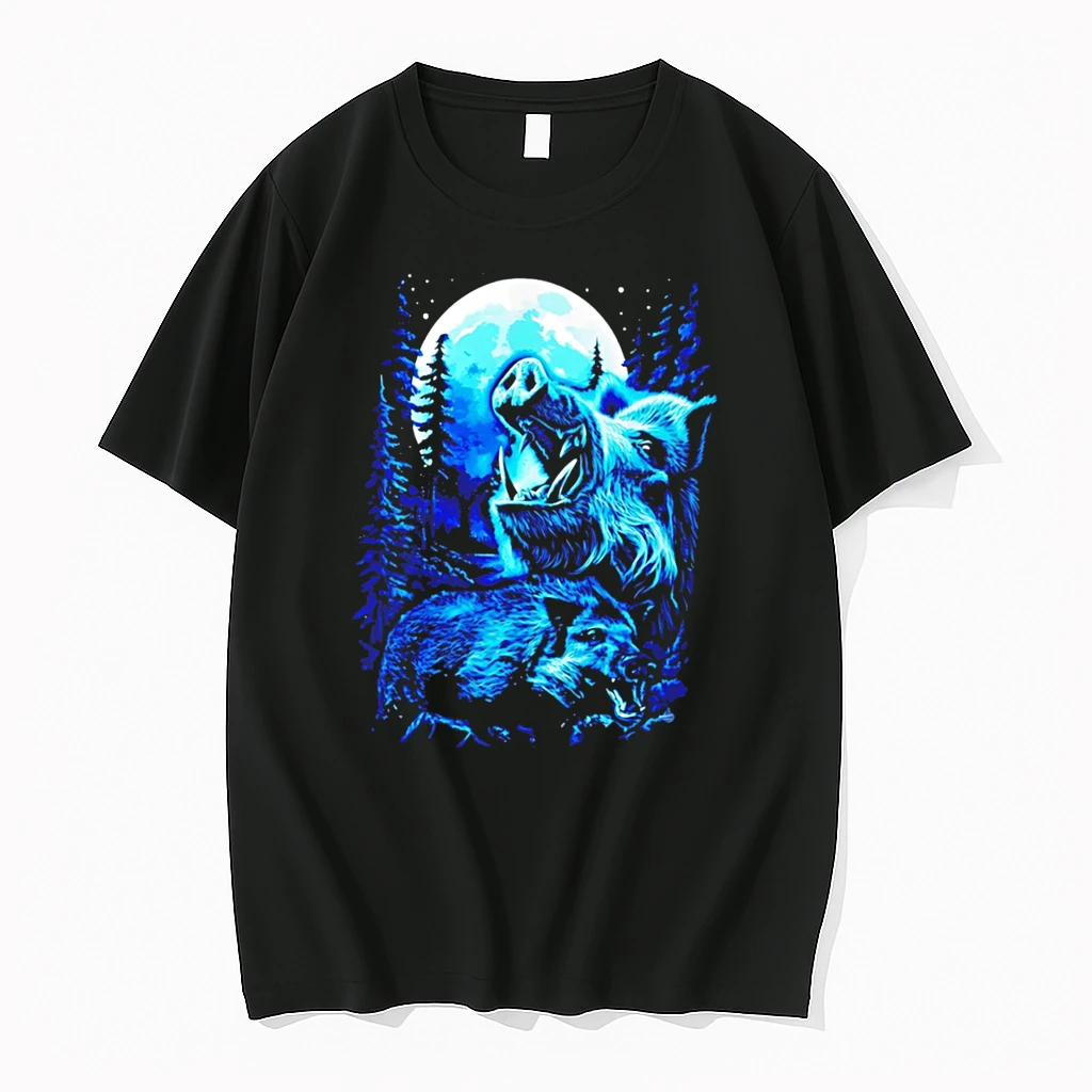 Officials Wild Boar Howling At The Moon Vintage Tee Premium T Shirt Sweatshirt Hoodie
