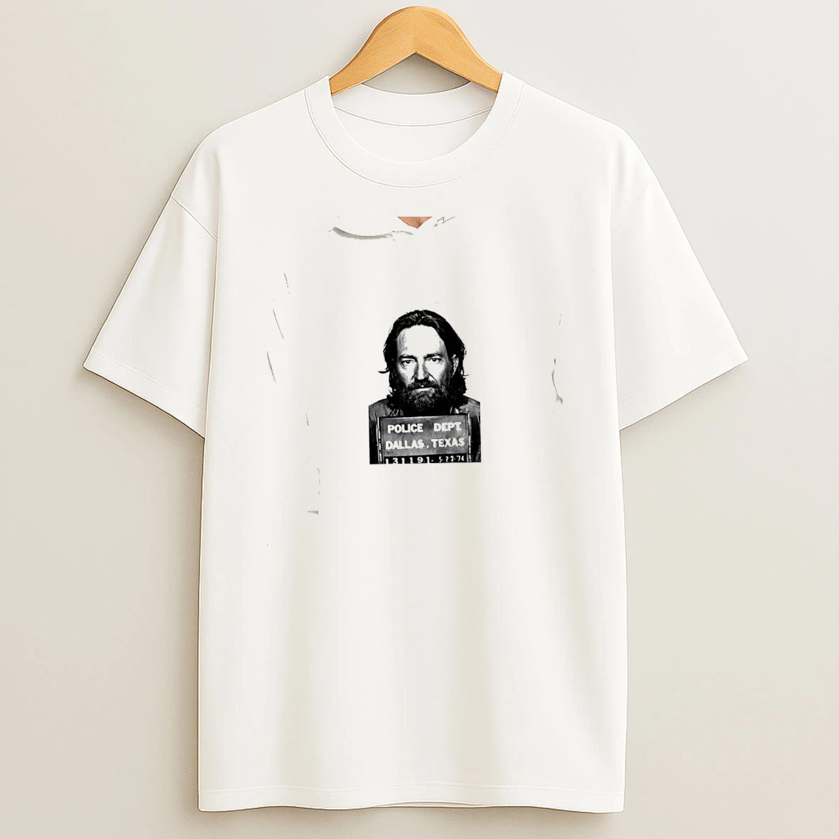 Officials Willie Nelson Dallas Police Dept 131191 5 22 74 Mugshot Booking Photograph Premium T Shirt Sweatshirt Hoodie