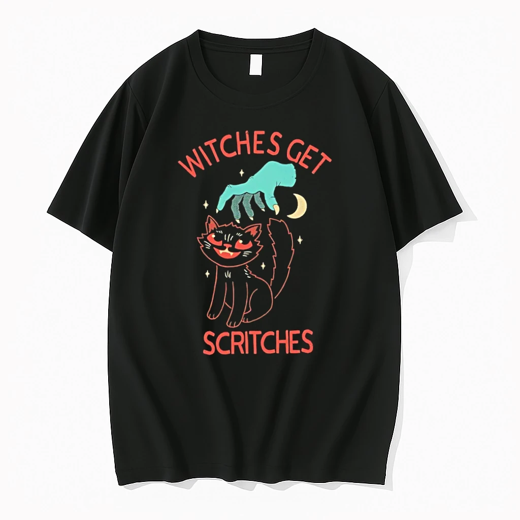 Officials Witches Get Scritches Black Cat Halloween Premium T Shirt Sweatshirt Hoodie