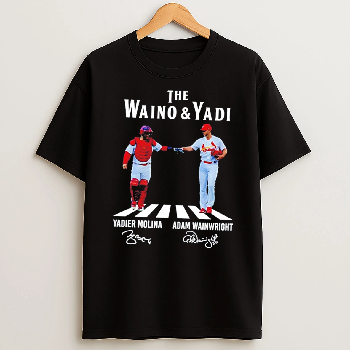 Officials Yadier Molina And Adam Wainwright St Louis Cardinals The Waino Yadi Signature Tee Premium T Shirt Sweatshirt Hoodie