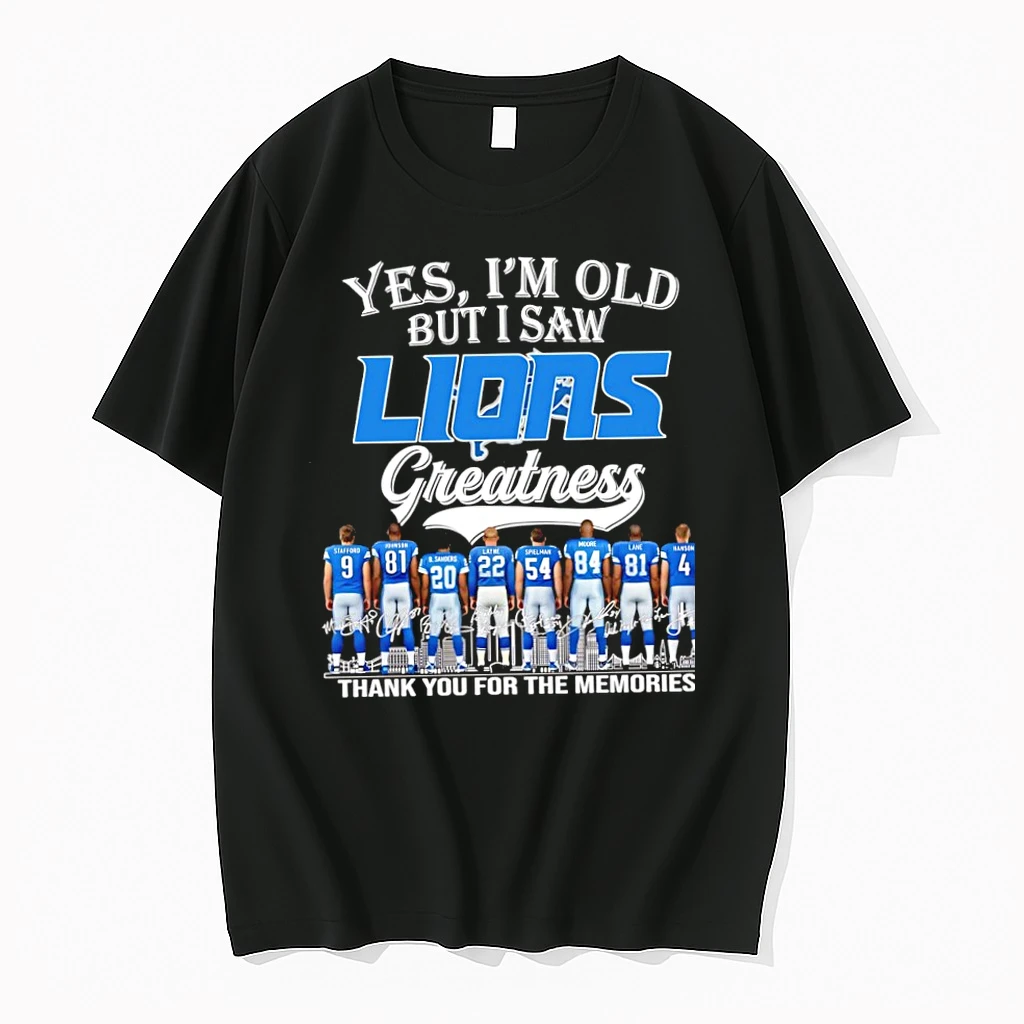 Officials Yes Im Old But I Saw Detroit Lions Greatness Skyline Thank You For The Memories Signatures Premium T Shirt Sweatshirt Hoodie