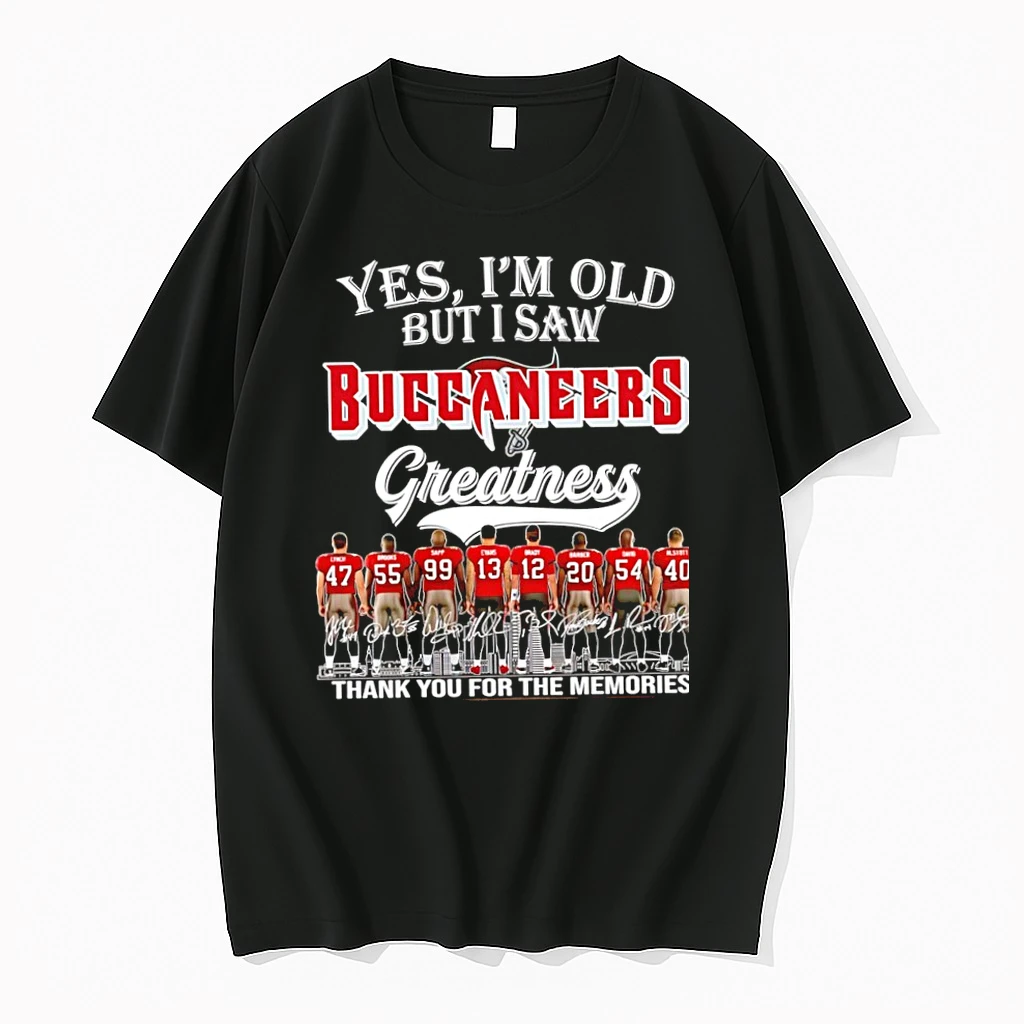 Officials Yes Im Old But I Saw Tampa Bay Buccaneers Greatness Skyline Thank You For The Memories Signatures Premium T Shirt Sweatshirt Hoodie