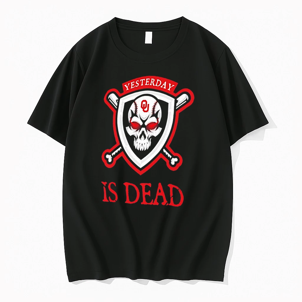 Officials Yesterday Is Dead Oklahoma Sooners Baseball Skull Tee Premium T Shirt Sweatshirt Hoodie