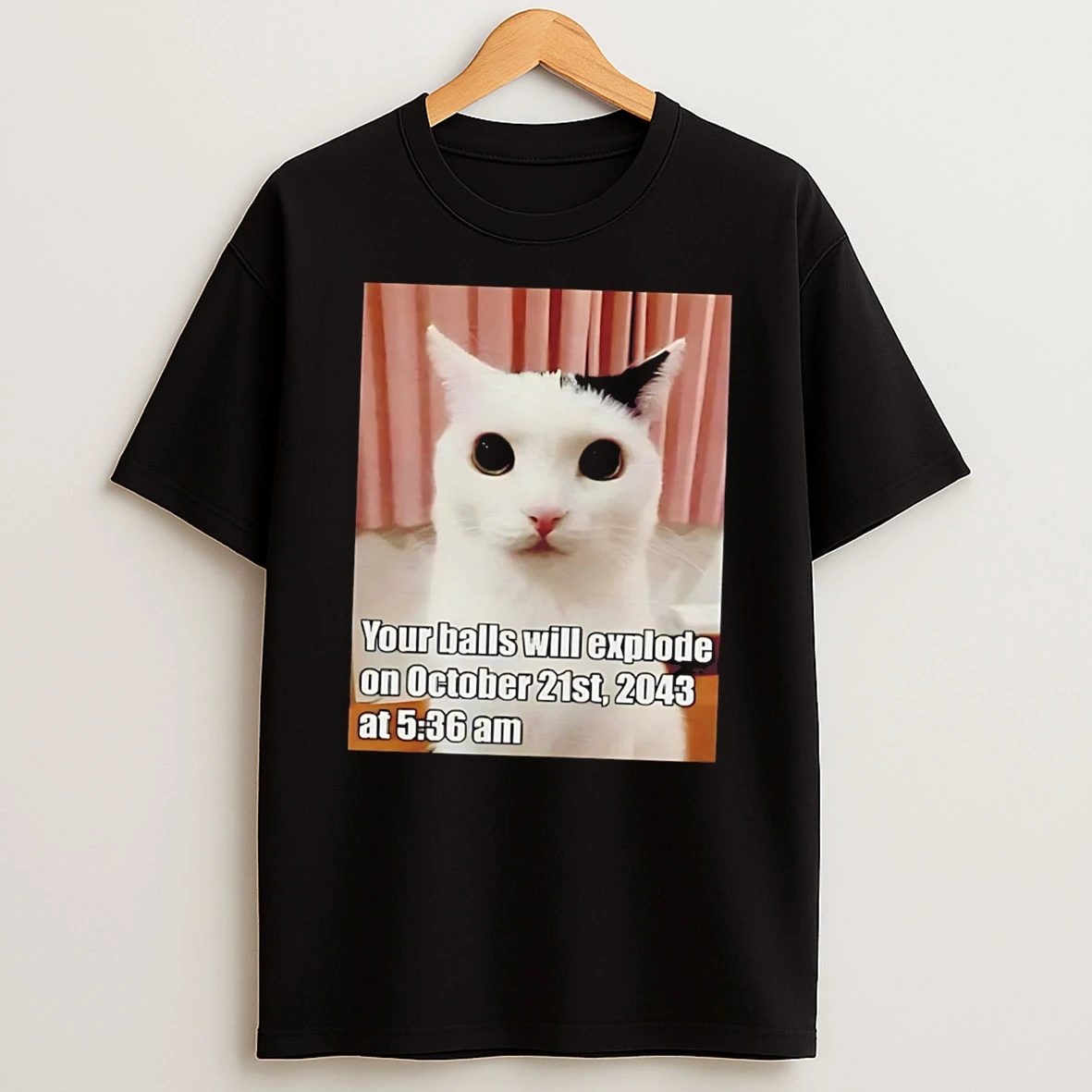 Officials Your Balls Will Explode On October 21st 2043 Cat Meme Tee Premium T Shirt Sweatshirt Hoodie