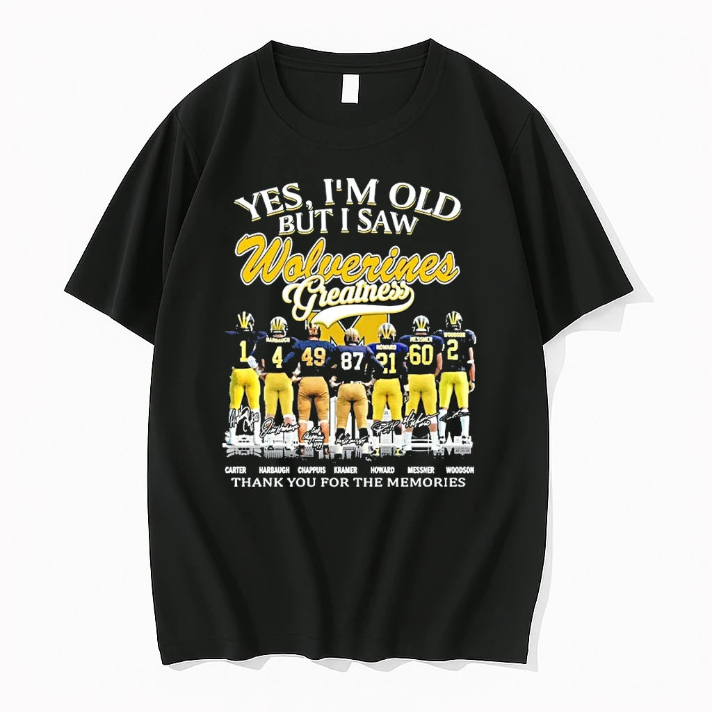 Officials Yes Im Old But I Saw Michigan Wolverines Thank You For The Memories Signatures Premium T Shirt Sweatshirt Hoodie