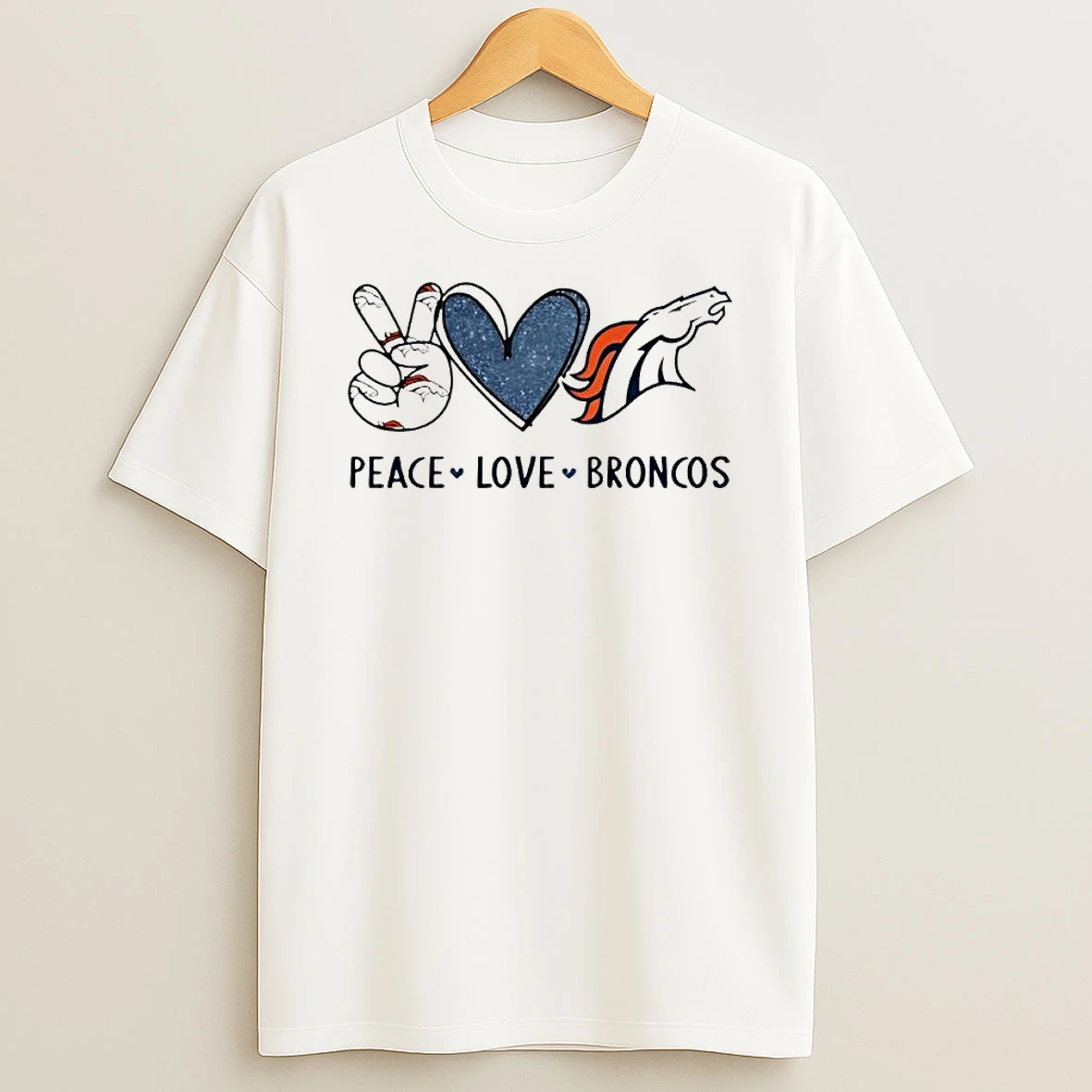 Peace Love Broncos Football Denver Broncos Shirts