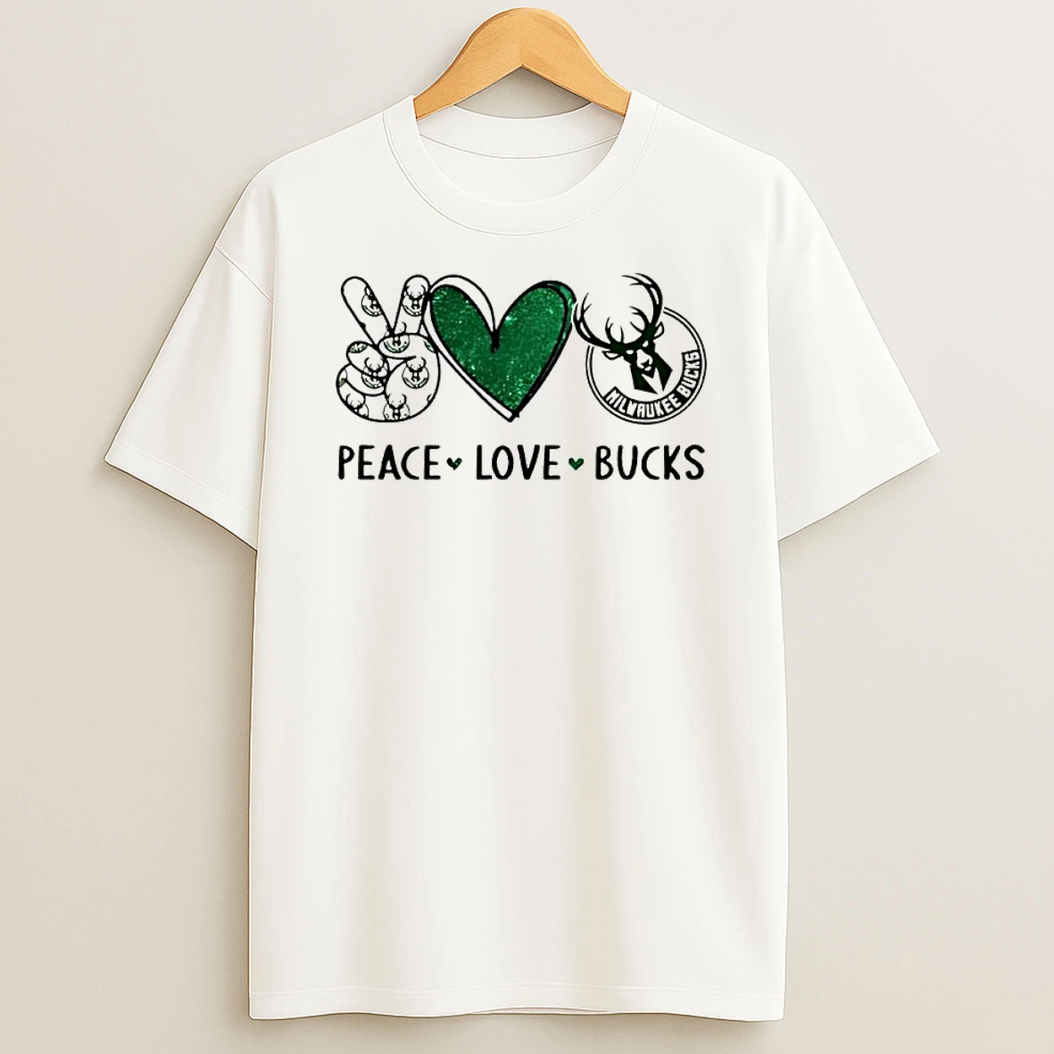 Peace Love Bucks Milwaukee Bucks Shirts
