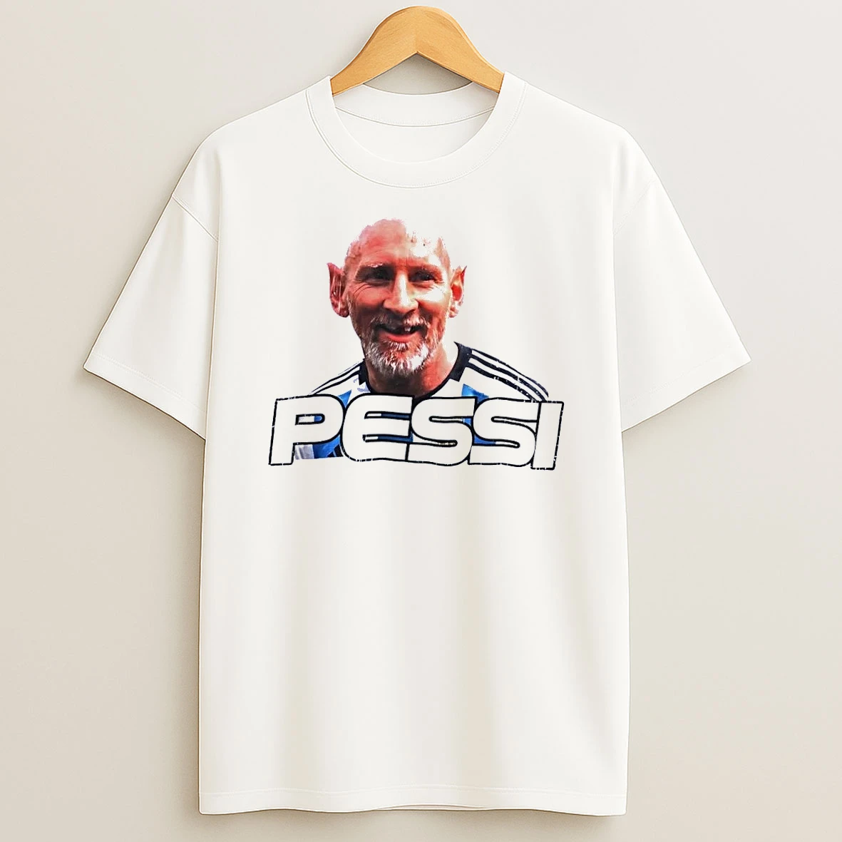 Pessi Fan Art Illustration Lionel Messi Argentina National Team White Shirts