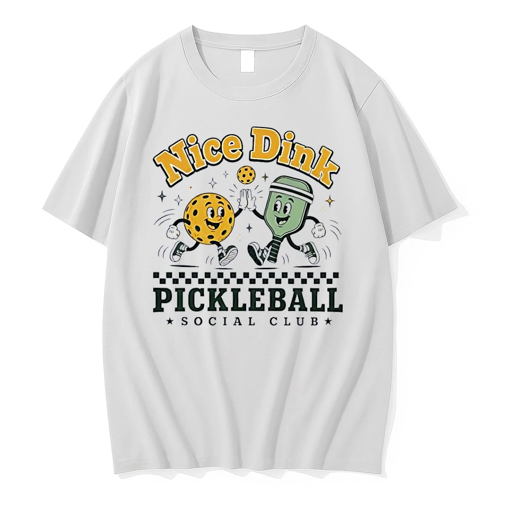 Pickleball Social Club Nice Dink High Five Retro Pickleball White Shirts