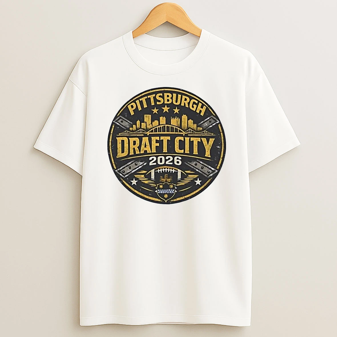 Pittsburgh Draft City 2026 Sports Apparel Pittsburgh Steelers White Shirts