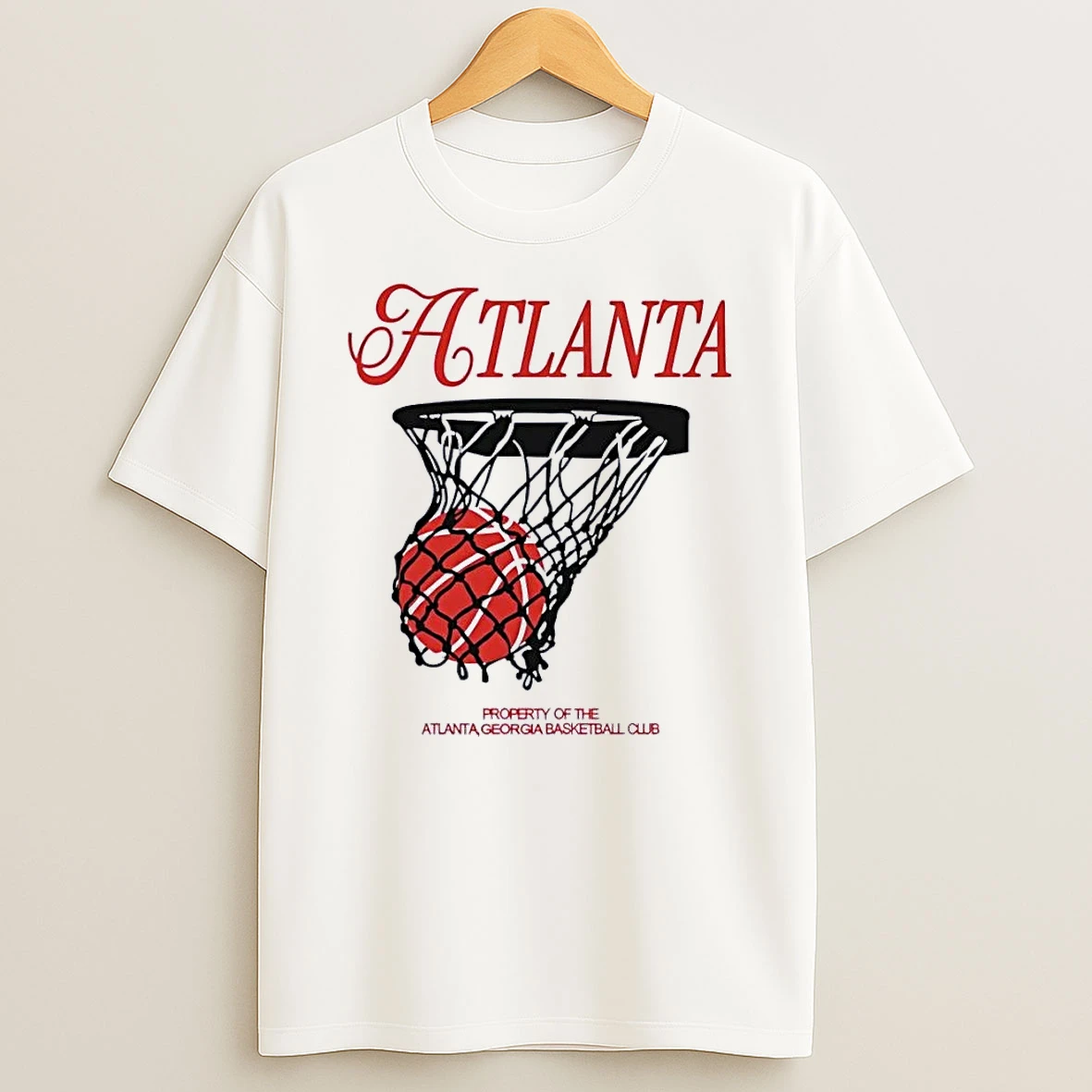 Property Of The Atlanta Georgia Basketball Club Atlanta Basketball White Shirts