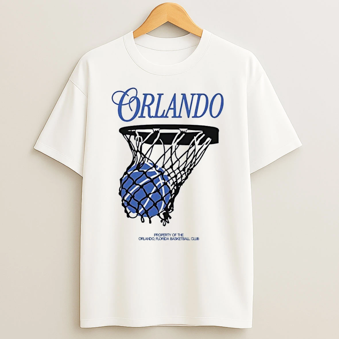 Property Of The Orlando Florida Basketball Club Orlando Basketball Net White Shirts